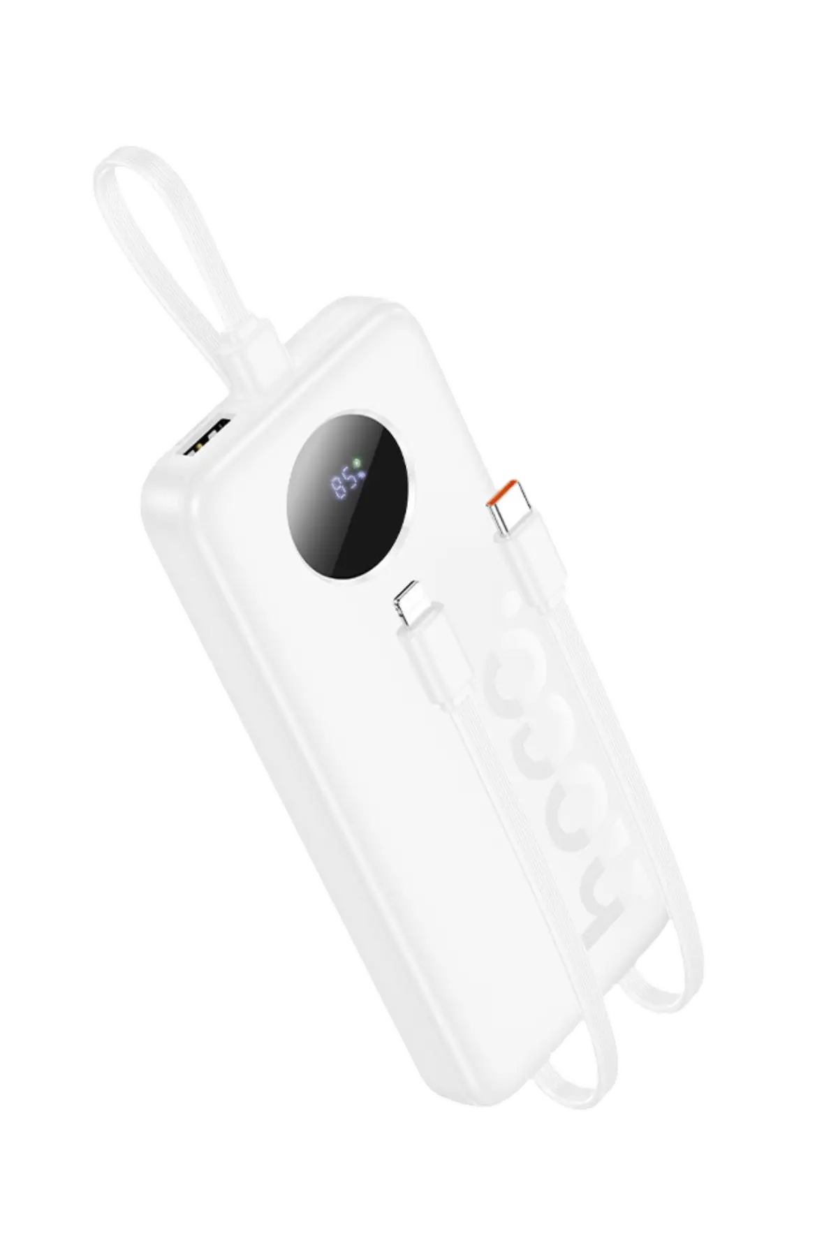 Hoco. J132 Sabio 10.000mAh PD20W Dahili 3 Kablolu Hızlı Şarj Powerbank - Beyaz