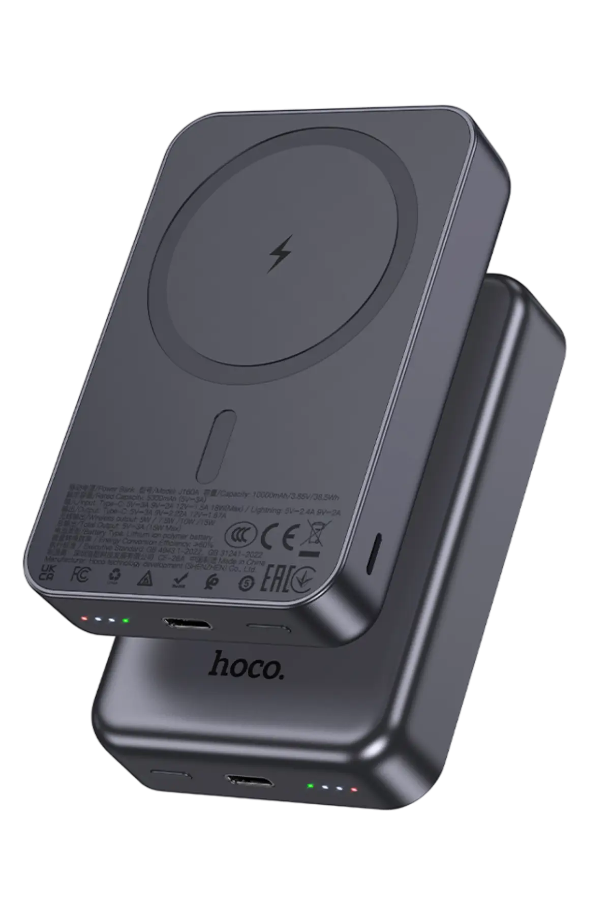 Hoco. J160A Original 10.000mAh PD20W MagSafe Manyetik Powerbank - Gri