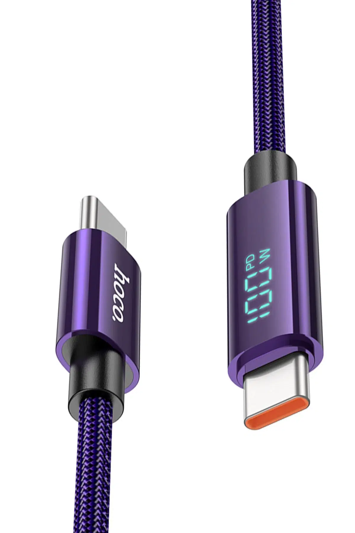 Hoco. U125 1.2M Benefit PD 100W Type-C to Type-C Şarj Data Kablosu - Mor