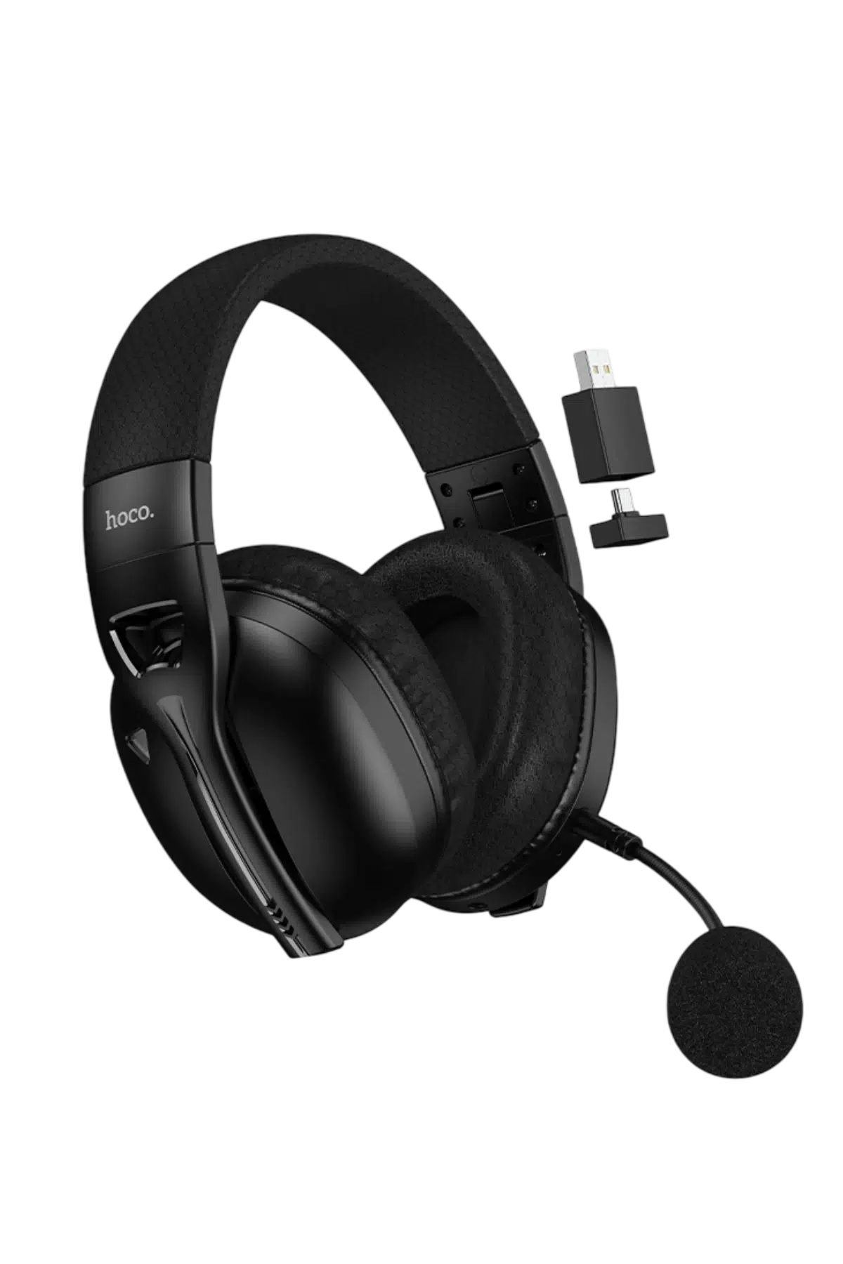 Hoco. W114 Magic Four-Mode BT 5.4 2.4G Kablosuz ve 3.5mm Kablolu Gaming Kulaklık - Siyah
