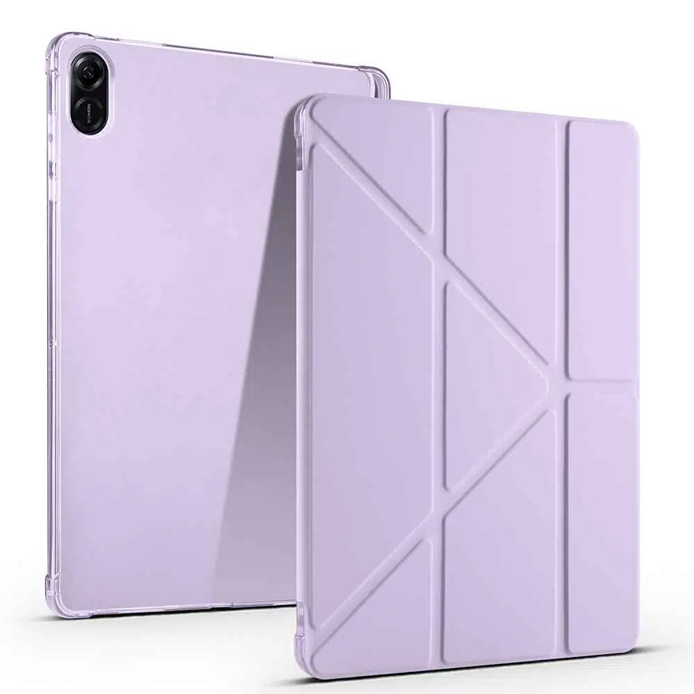 Fuchsia Honor Pad X8B - 11 inç ile Uyumlu Uyku Modlu Standlı Kalemlikli Trifolding Tablet Kılıfı - Lila