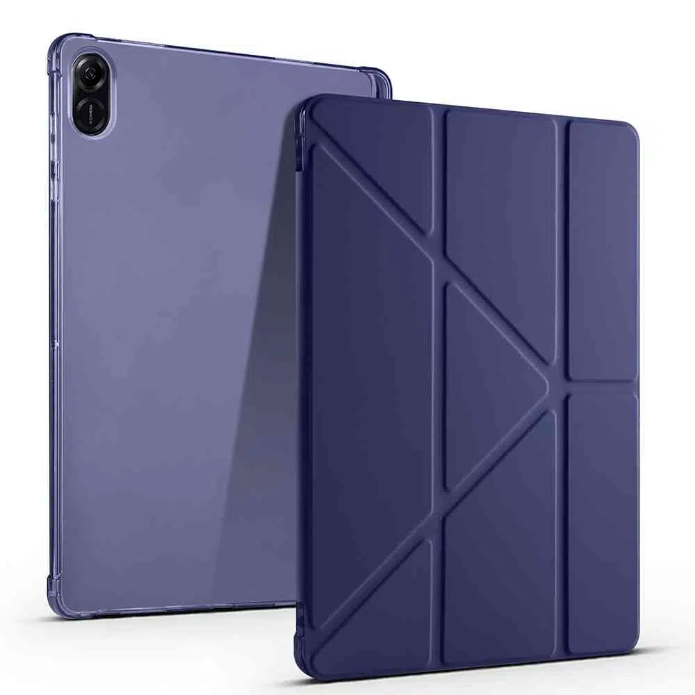 Fuchsia Honor Pad X8B - 11 inç ile Uyumlu Uyku Modlu Standlı Kalemlikli Trifolding Tablet Kılıfı - Lacivert