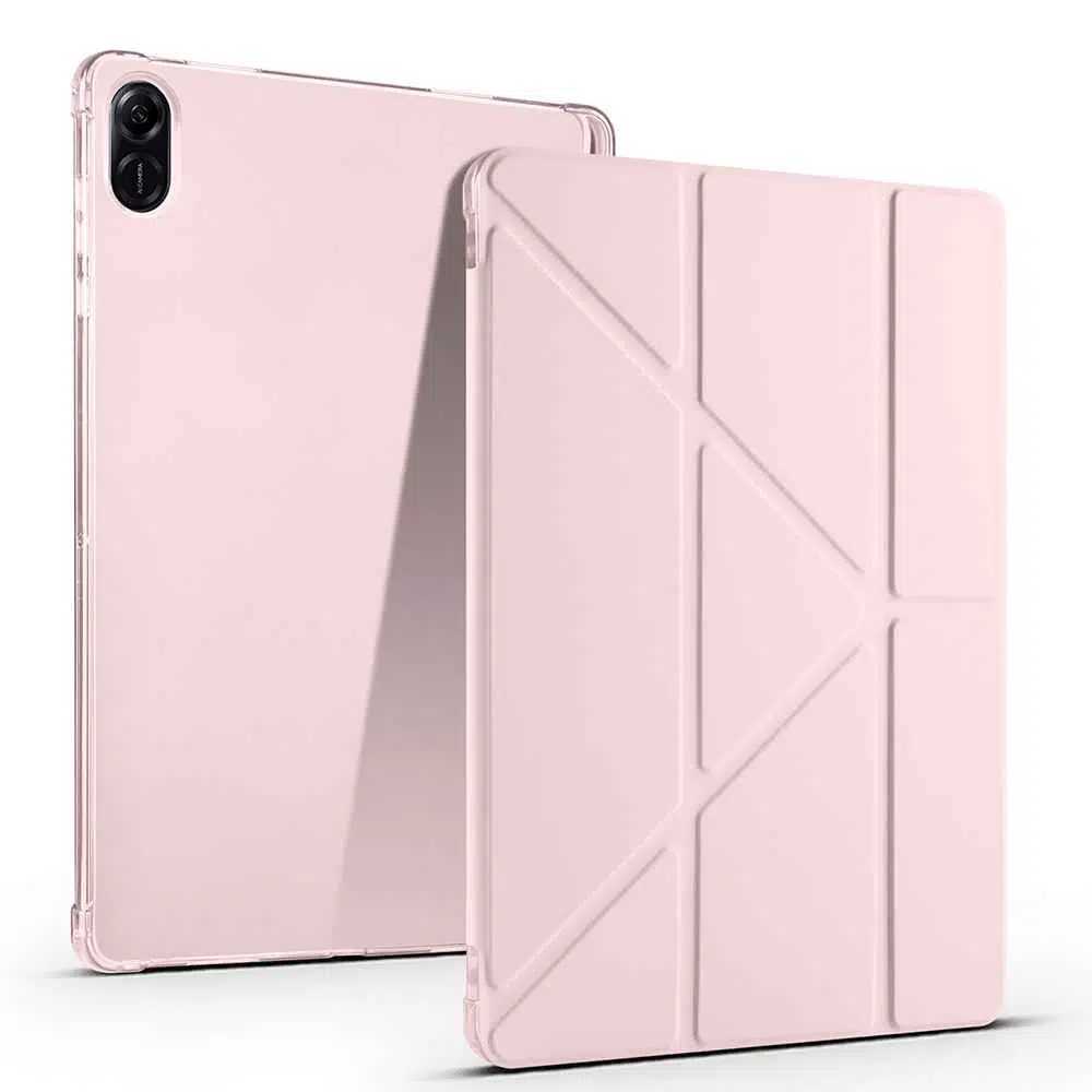 Fuchsia Honor Pad X8B - 11 inç ile Uyumlu Uyku Modlu Standlı Kalemlikli Trifolding Tablet Kılıfı - Rose Gold