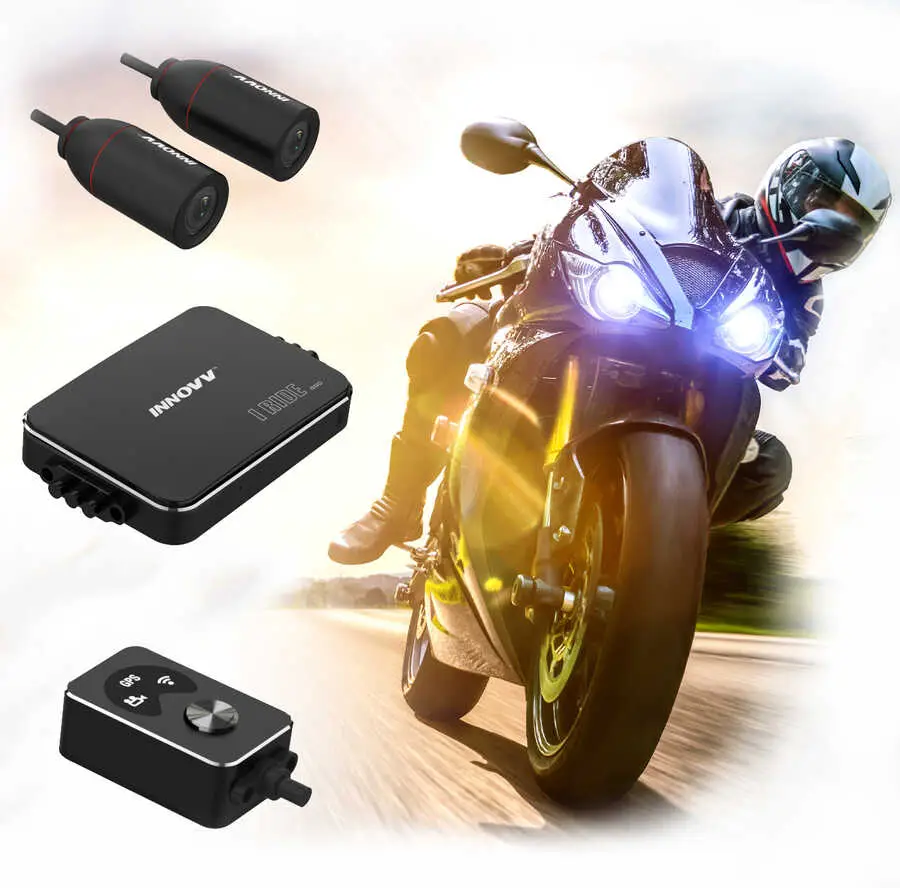 Innovv K3 Motorsiklet Kamerası Full HD 1080P, Ön-Arka ve Loop Kaydı, Su Geçirmez, Oto-Kayıt, G-Sensor