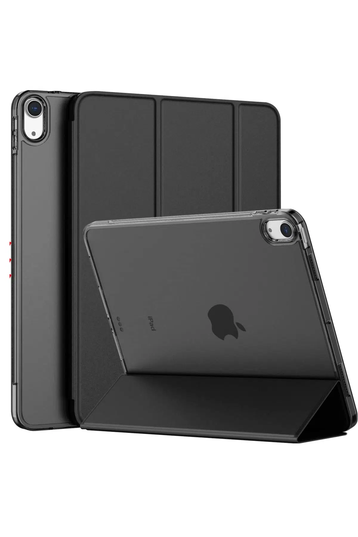 iPad 10.9 inç 10.Nesil ile Uyumlu Fuchsia Smart Cover Standlı Katlanabilir Akıllı Tablet Kılıfı - Siyah