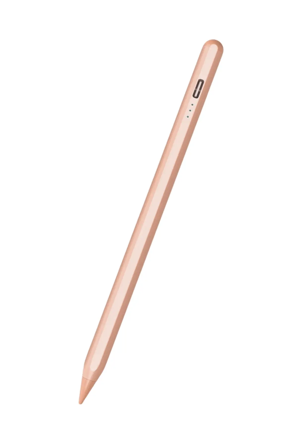iPad 11 Nesil A16 2025 M3 Uyumlu Avuçiçi Red ve Eğim Özellikli Manyetik Yapışan Dokunmatik Kalem - Rose Gold