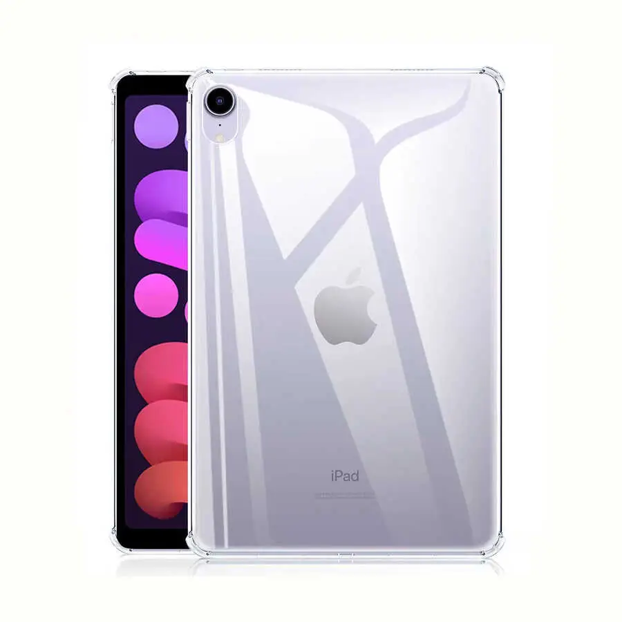 Apple iPad Mini 7. Nesil 8.3 İnç A17 Pro 2024 Uyumlu Şeffaf Antişok Tablet Kılıfı – Darbe Emici Köşe Korumalı Esnek Kılıf
