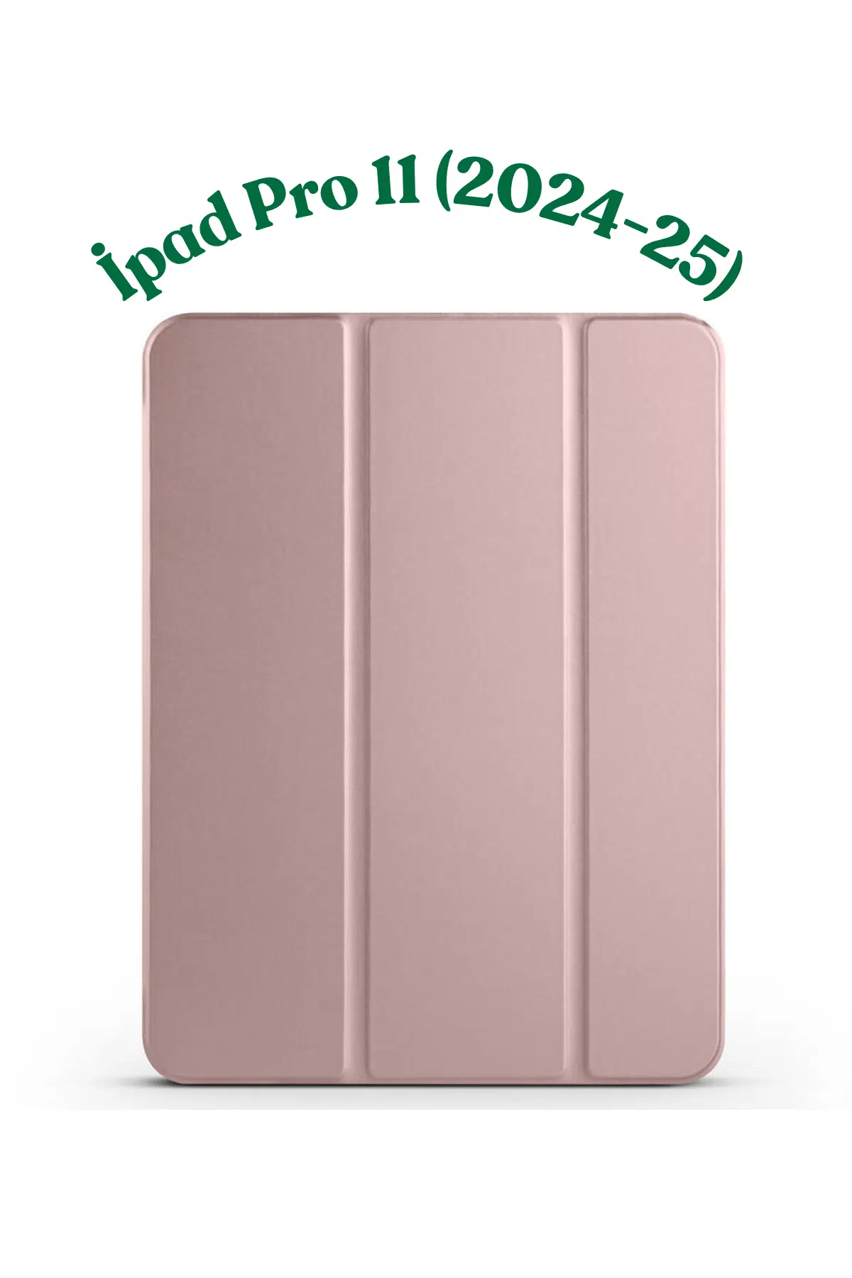 Fuchsia iPad Pro 11" M4 - 2024 ile Uyumlu Smart Cover Kalemlik Bölmeli Standlı Tablet Kılıfı - Rose Gold