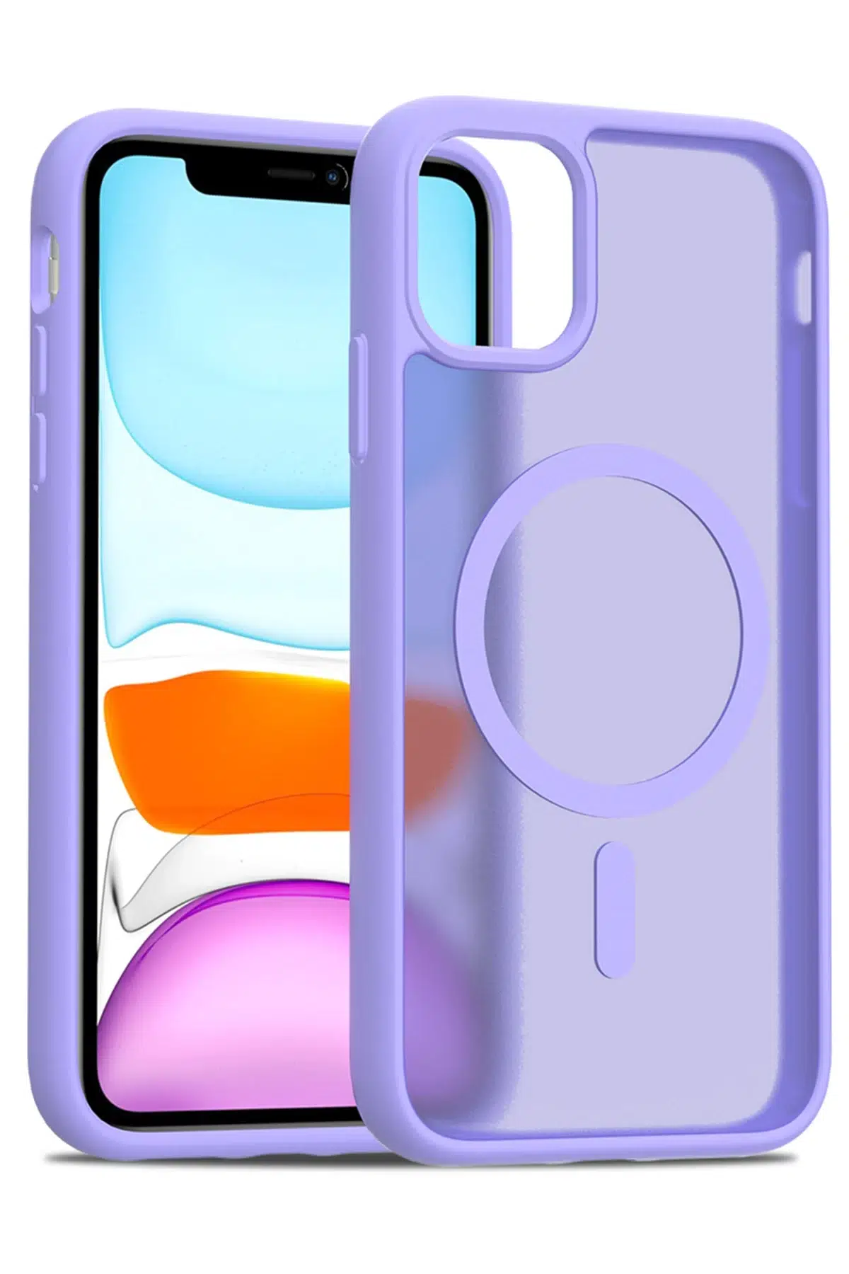 Fuchsia iPhone 11 ile Uyumlu Jota Magsafe Kapak - Lila