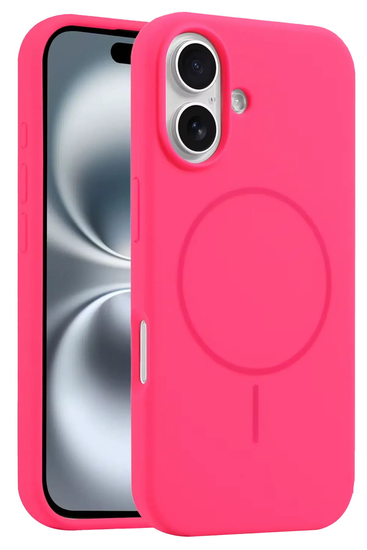 Fuchsia iPhone 16 ile Uyumlu Kılıf Jully Kablosuz Şarj Özellikli Kapak - Pembe