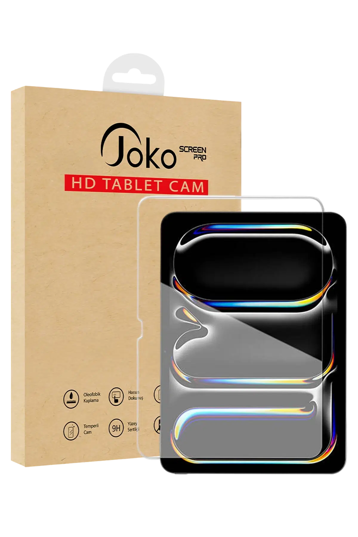 Fuchsia Apple ile Uyumlu iPad 10.2 (7.nesil) 2in1 HD Tablet Cam Ekran Koruyucu - Şeffaf
