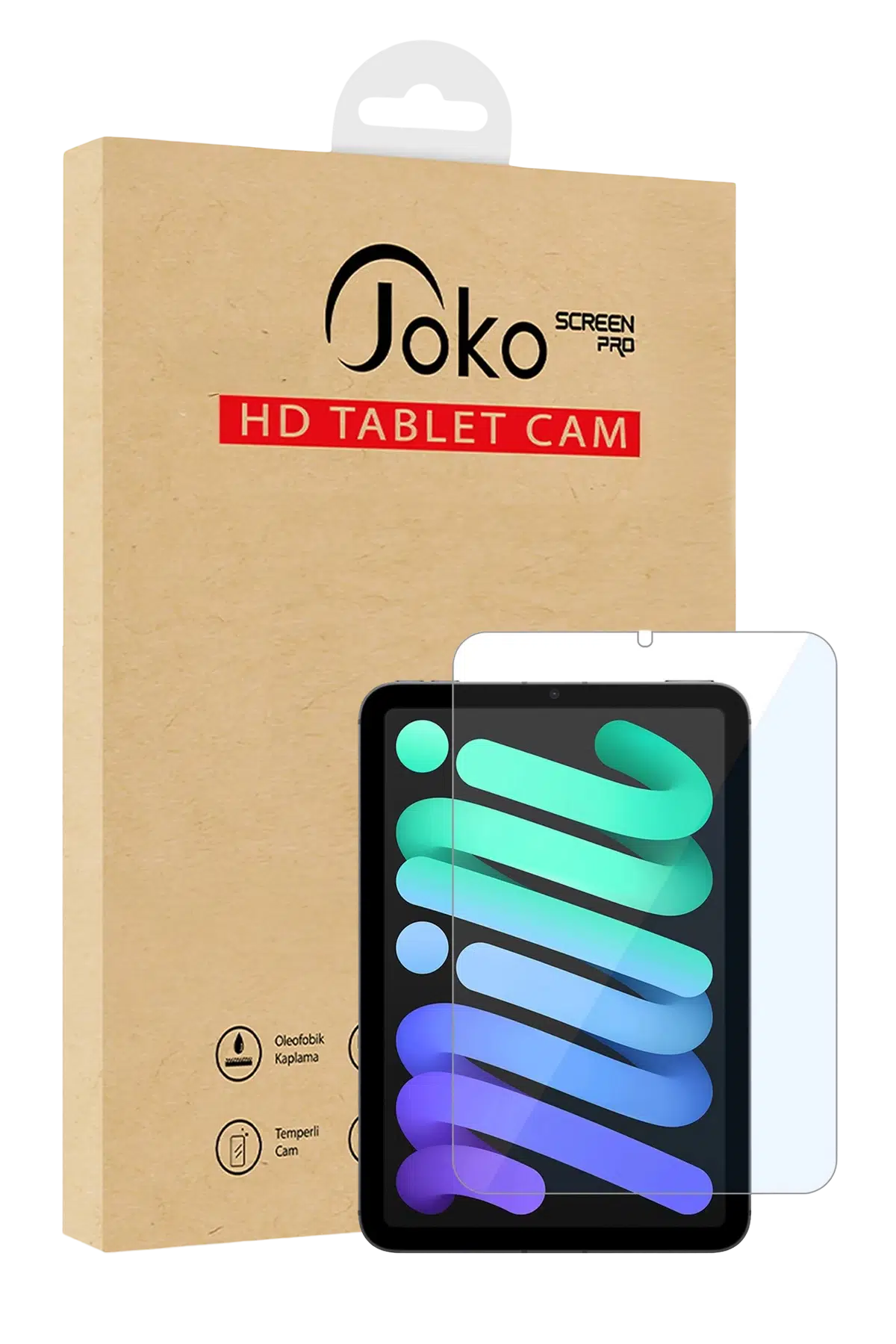 Fuchsia Apple ile Uyumlu iPad Mini 6 HD Tablet Cam Ekran Koruyucu - Şeffaf