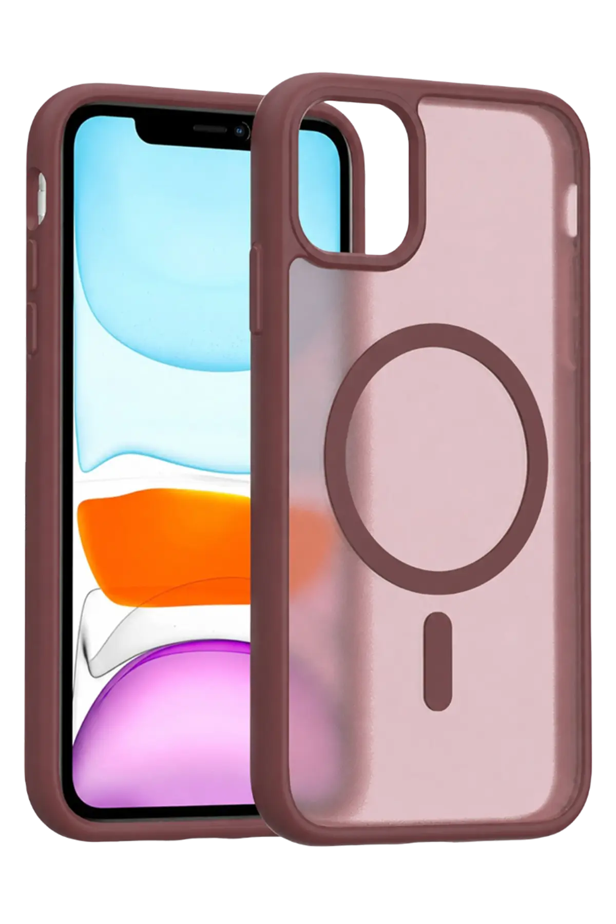 Fuchsia Apple ile Uyumlu iPhone 12 Jota MagneticSave Kapak - Bordo