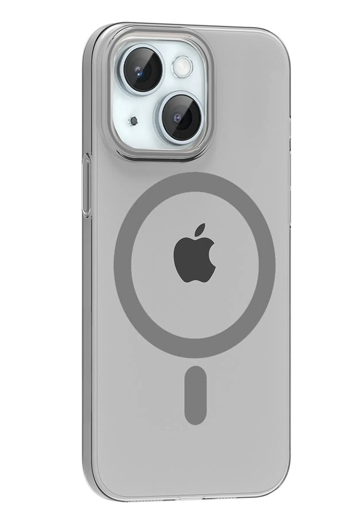 Fuchsia Apple iPhone 14 PC Blank Magsafe Uyumlu Kapak - Natural Grey