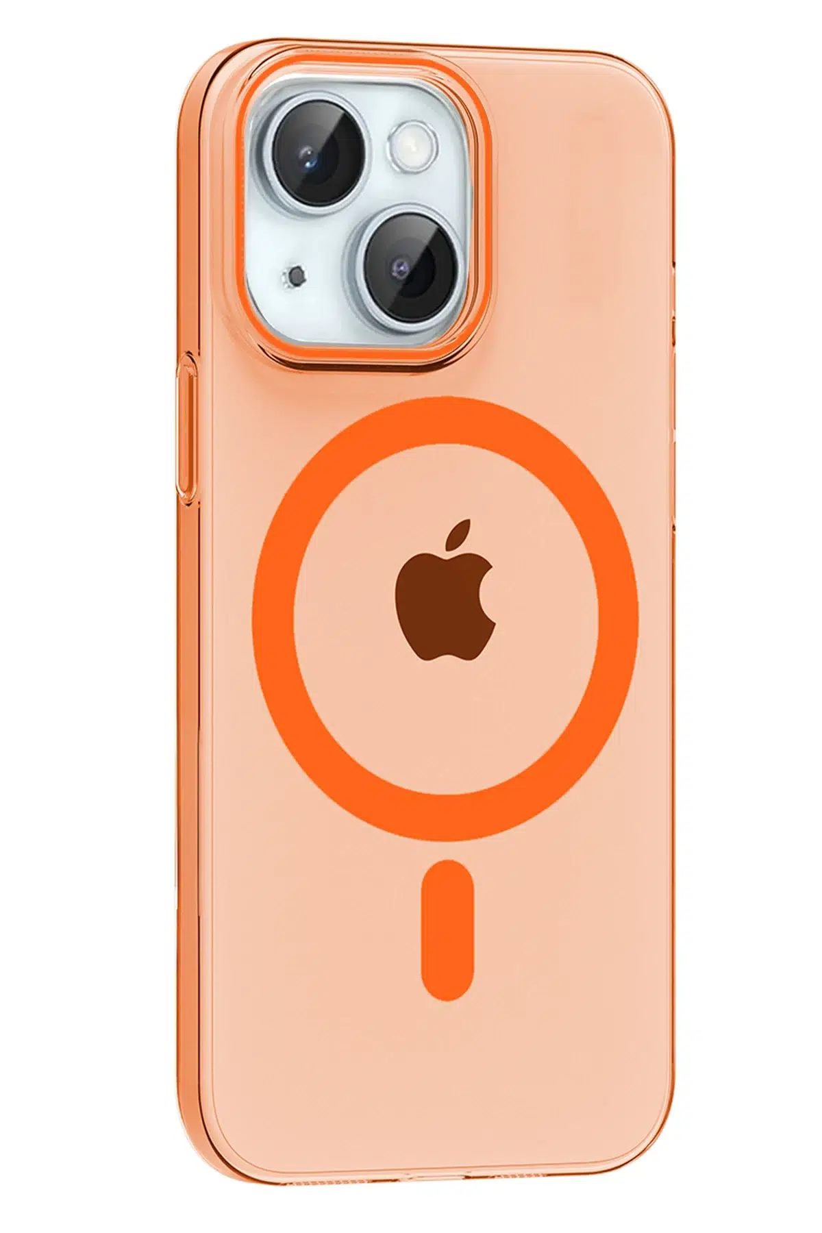 Fuchsia Apple iPhone 14 PC Blank Magsafe Uyumlu Kapak - Turuncu