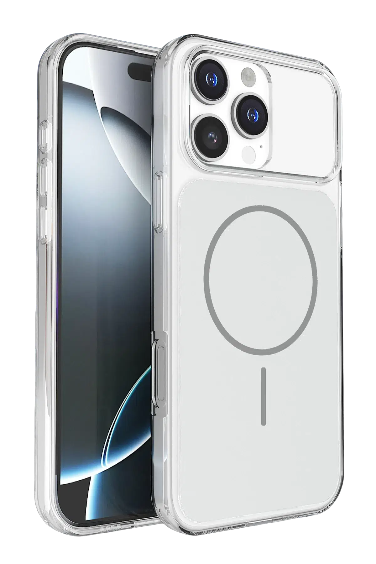 Fuchsia iPhone 16 Pro Max ile Uyumlu Bruma Magsafe Kapak - Gümüş