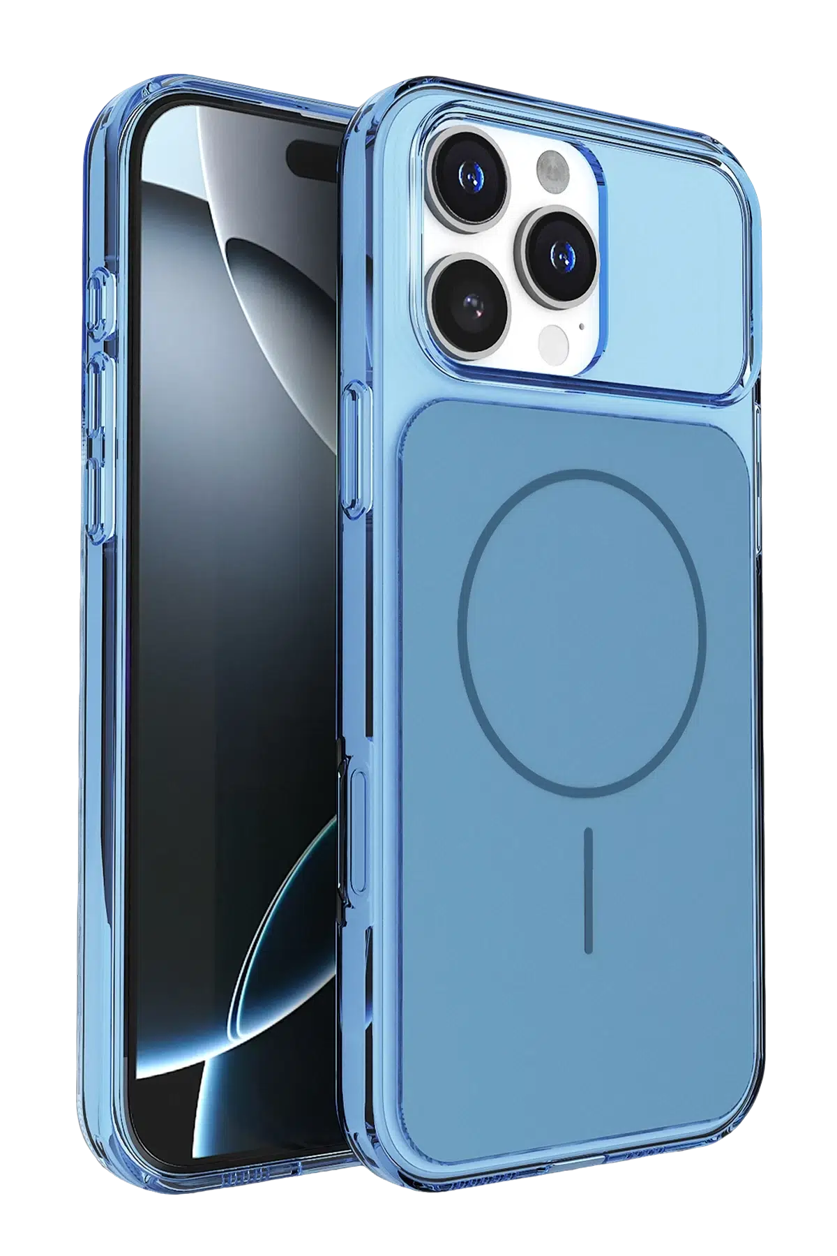 Fuchsia iPhone 16 Pro Max ile Uyumlu Bruma Magsafe Kapak - Mavi