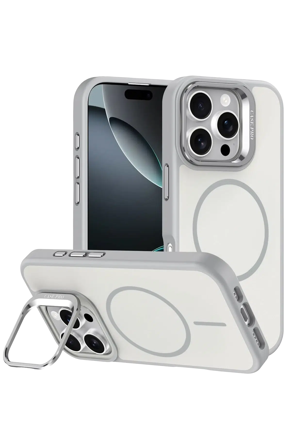 Fuchsia iPhone 16 Pro Max ile Uyumlu Flexa Magsafe Kapak - Beyaz