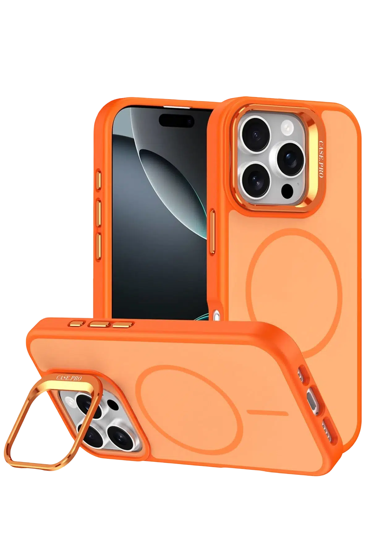 Fuchsia iPhone 16 Pro Max ile Uyumlu Flexa Magsafe Kapak - Turuncu