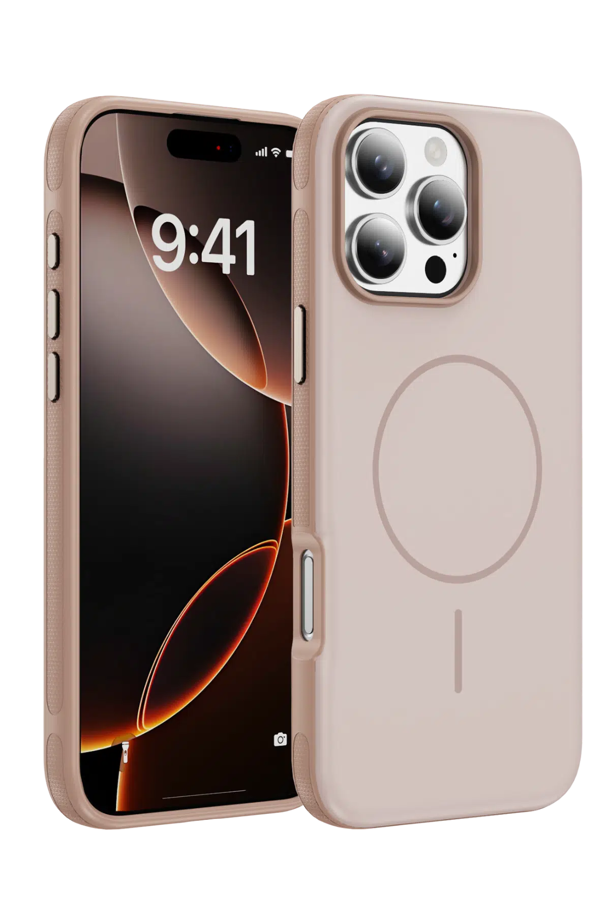 Fuchsia Apple ile Uyumlu iPhone 16 Pro Max Neksa MagneticSave Kapak - Rose