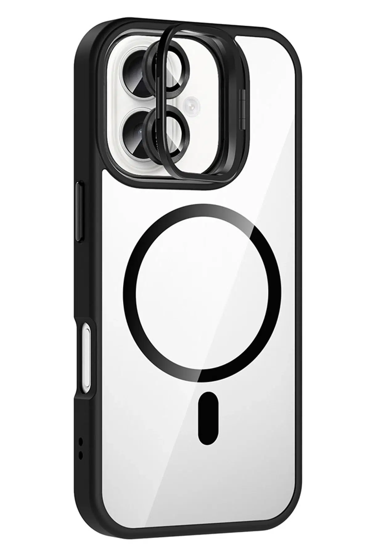 Apple iPhone 16 Remim Lensli Magsafe Standlı Kapak - Siyah