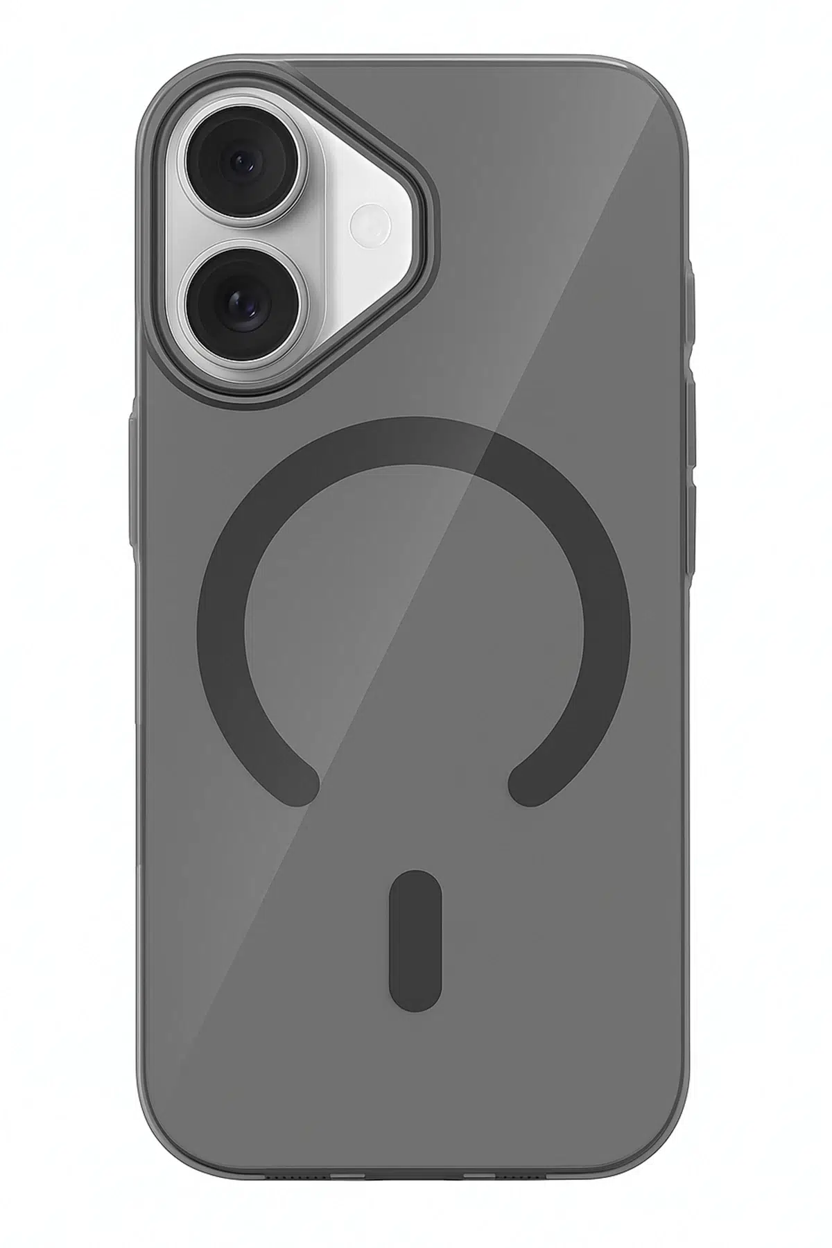 Fuchsia Apple iPhone 17 PC Blank Magsafe Uyumlu Kapak - Siyah