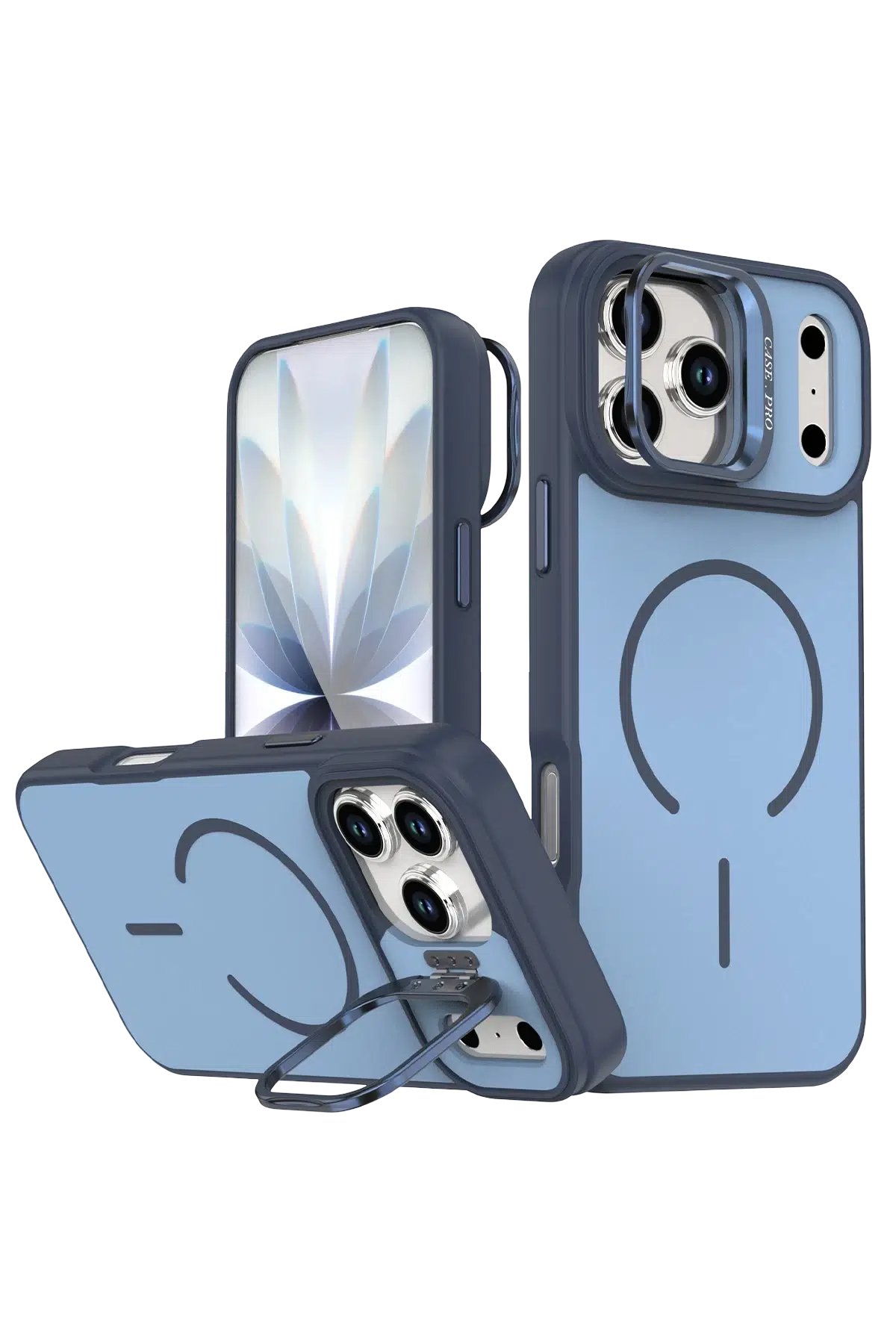 Fuchsia iPhone 17 Pro ile Uyumlu Flexa Magsafe Kapak - Mavi