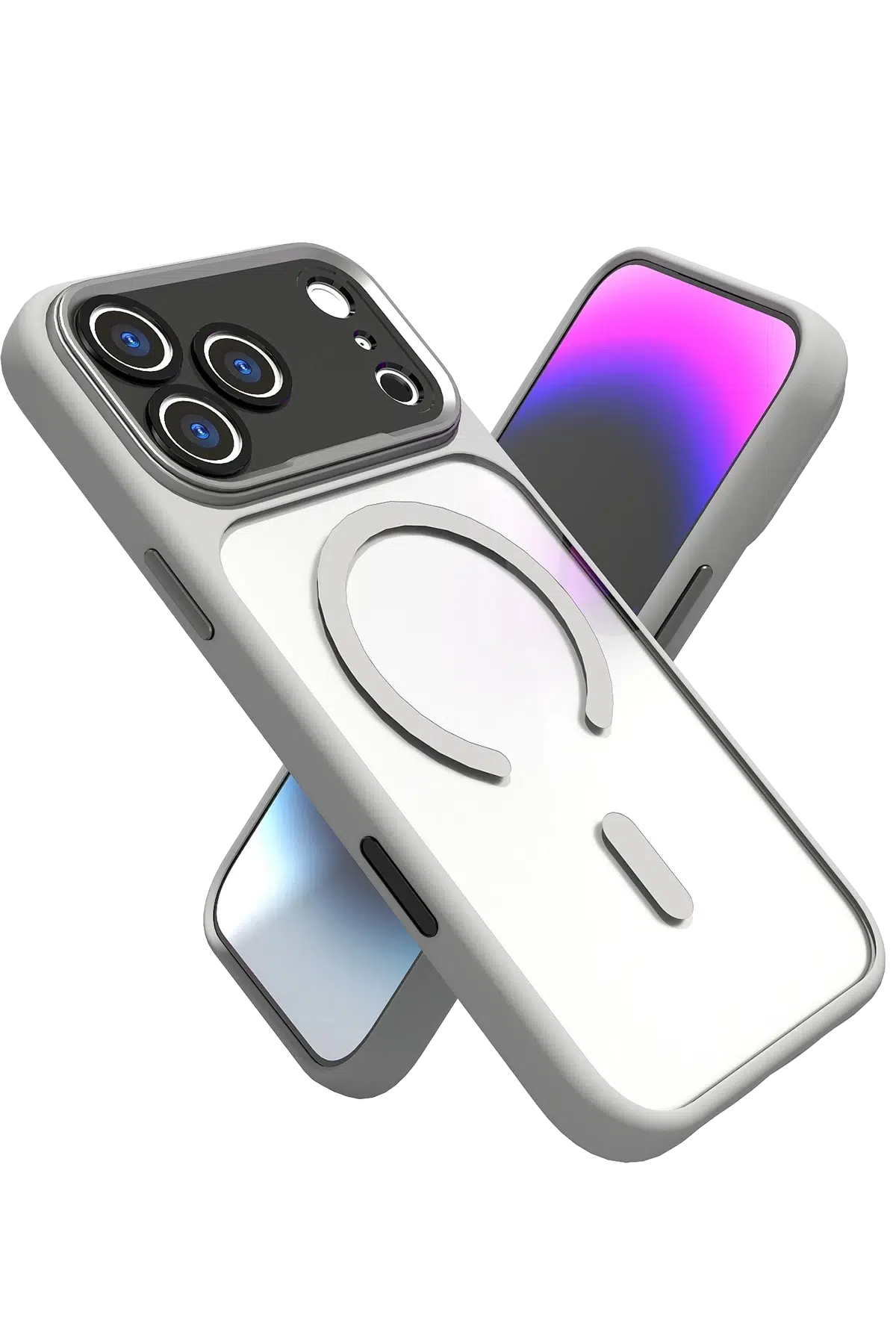 Fuchsia Apple iPhone 17 Pro Hazar Magsafe Kapak - Gri