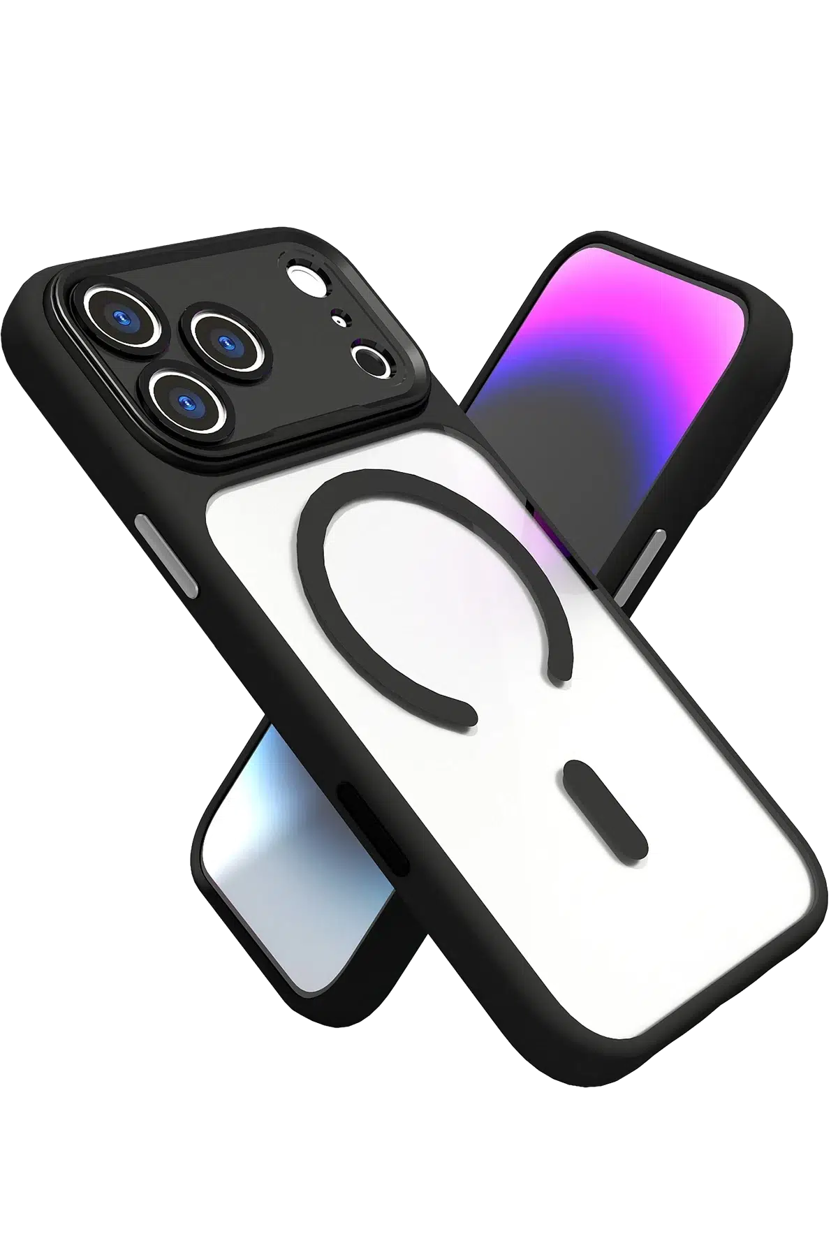 Fuchsia Apple iPhone 17 Pro Hazar Magsafe Kapak - Siyah