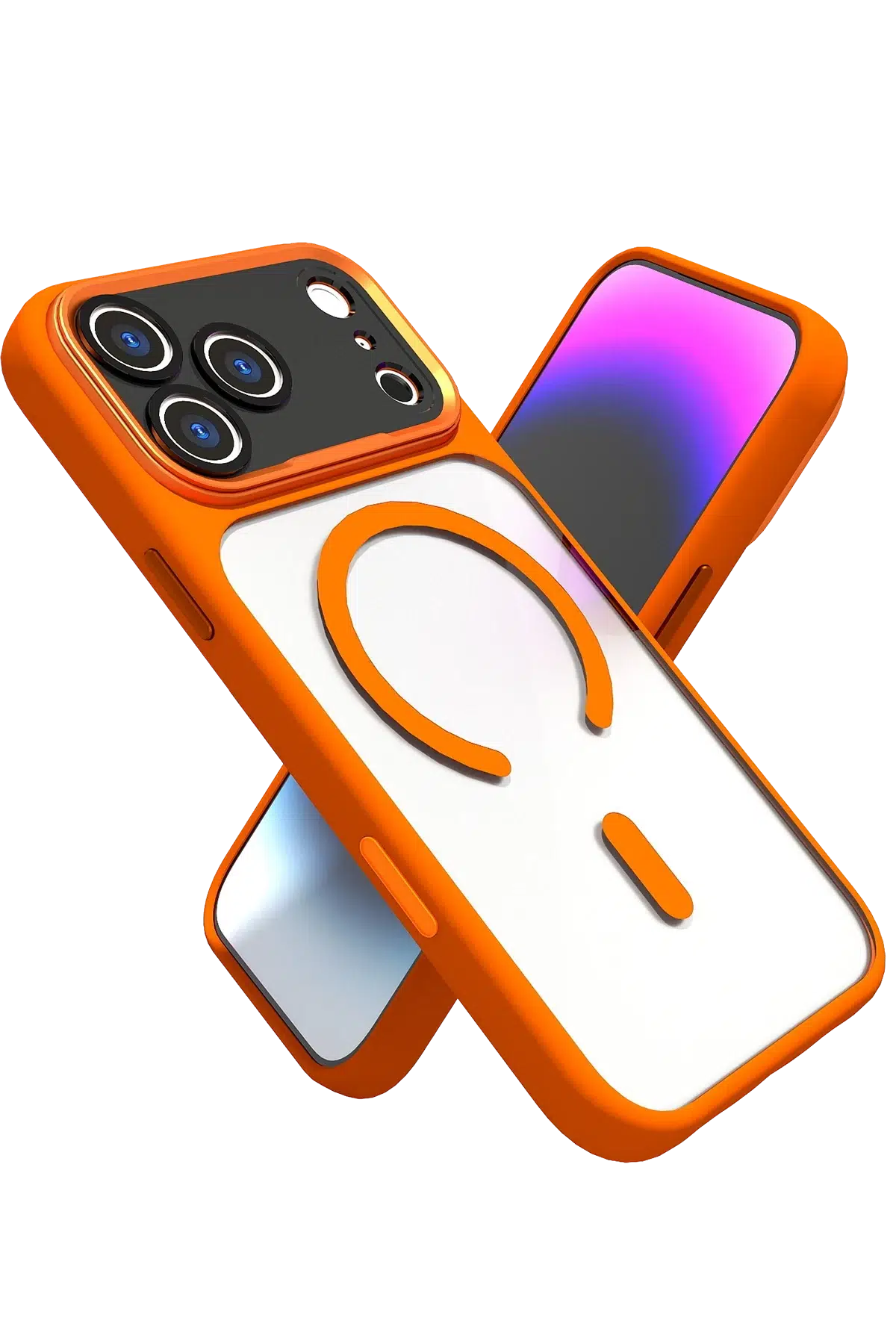 Fuchsia Apple iPhone 17 Pro Hazar Magsafe Kapak - Turuncu