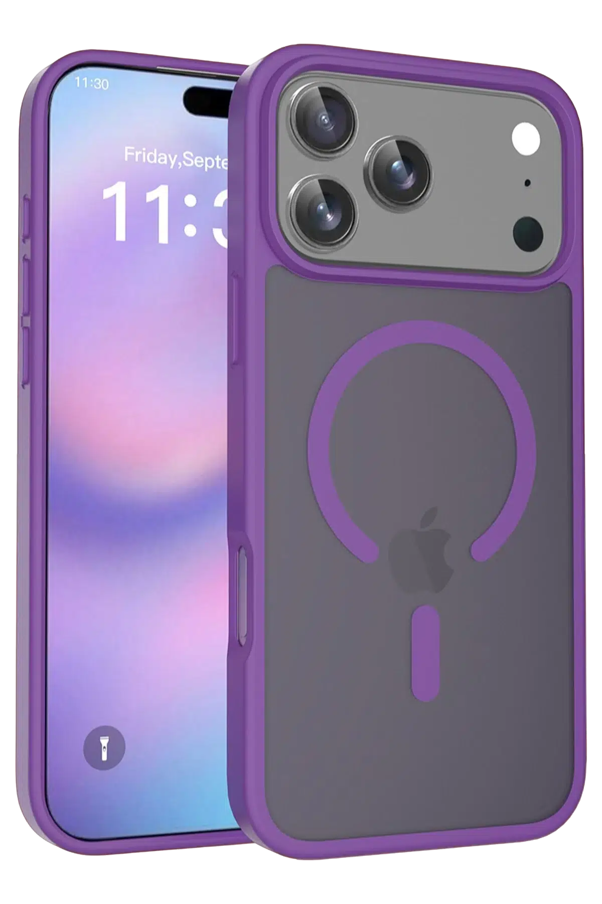 Fuchsia Apple iPhone 17 Pro Jota Magsafe Kapak - Derin Mor