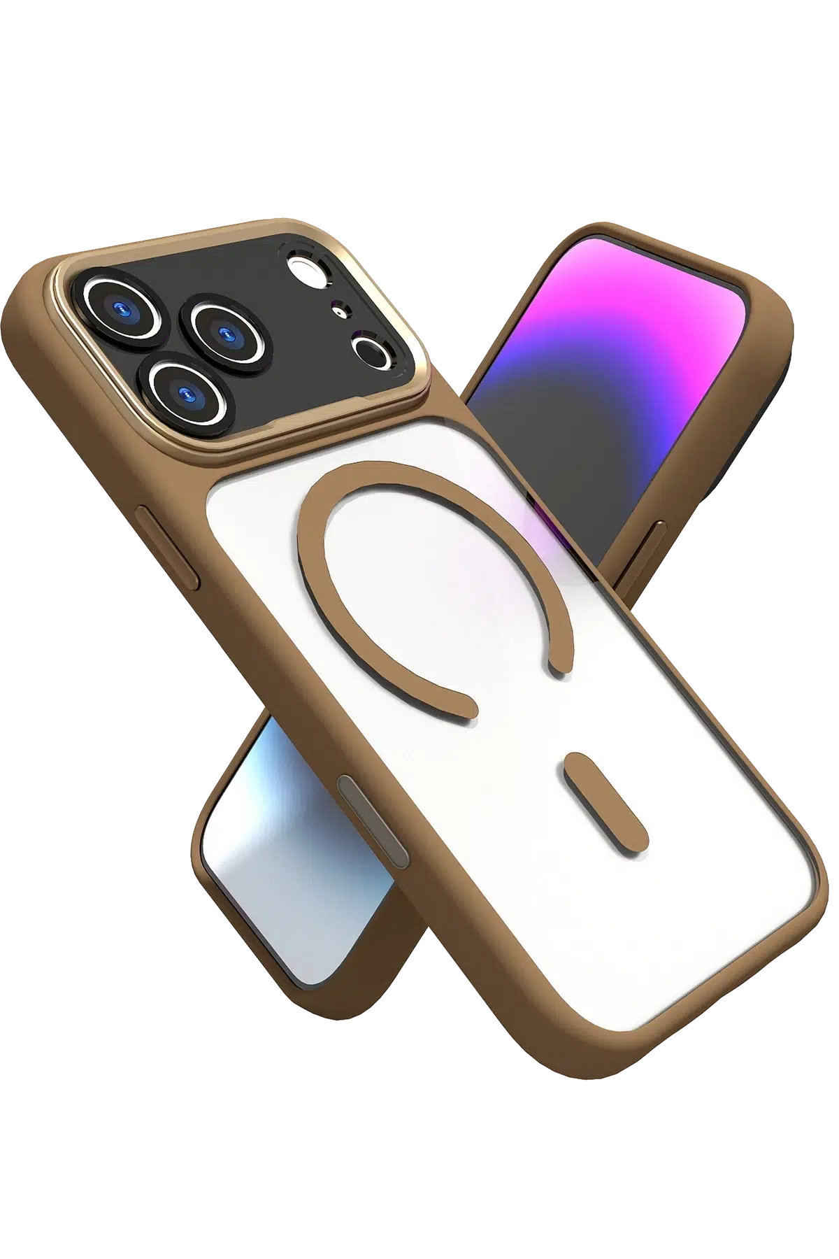 Fuchsia Apple iPhone 17 Pro Max Hazar Magsafe Kapak - Gold