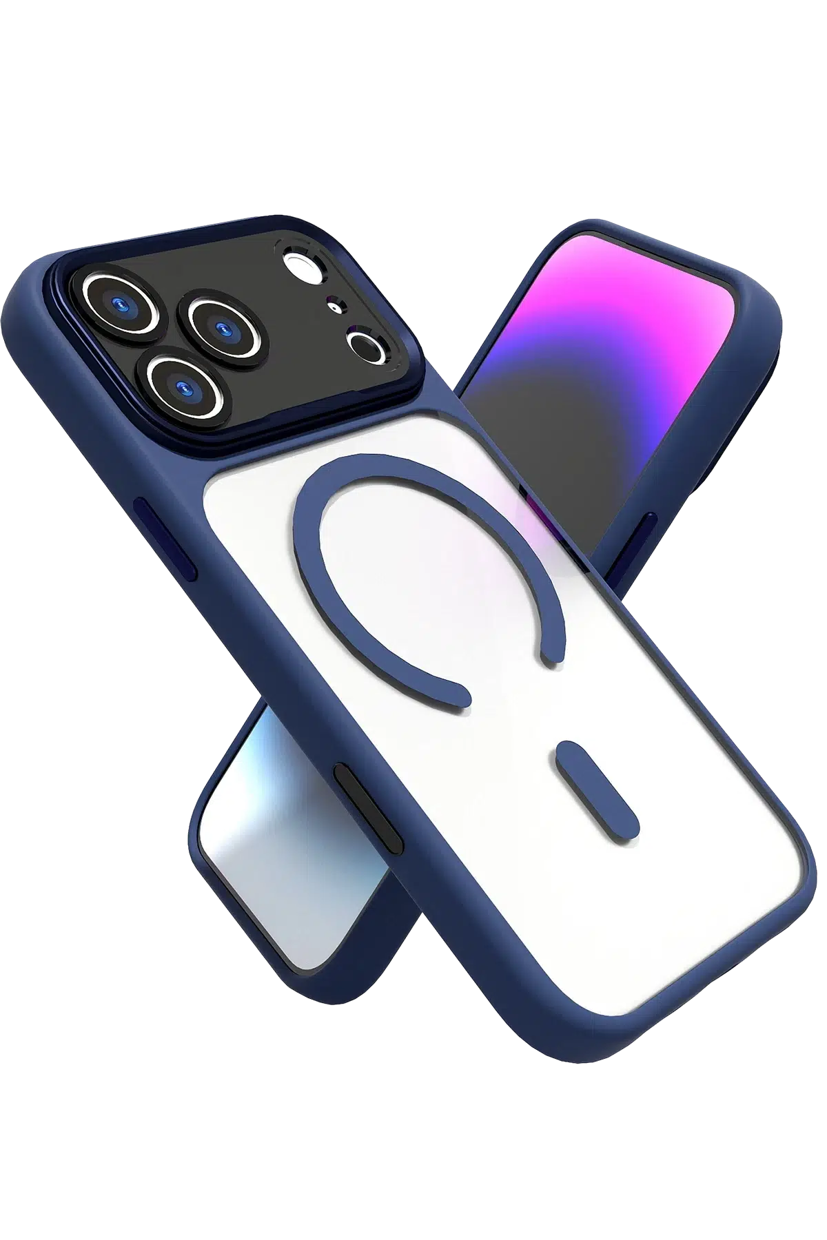 Fuchsia Apple iPhone 17 Pro Max Hazar Magsafe Kapak - Lacivert