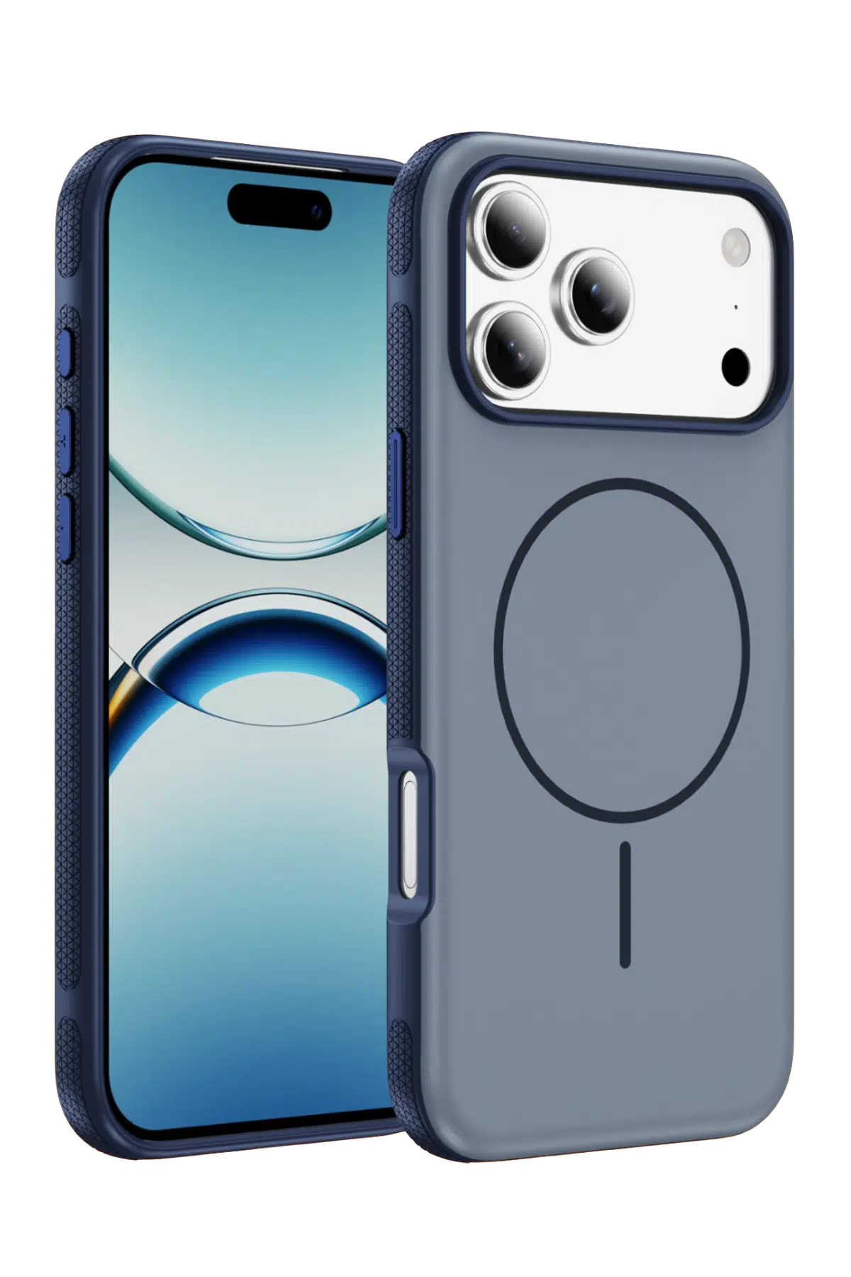 Fuchsia Apple ile Uyumlu iPhone 17 Pro Max Neksa MagneticSave Kapak - Lacivert