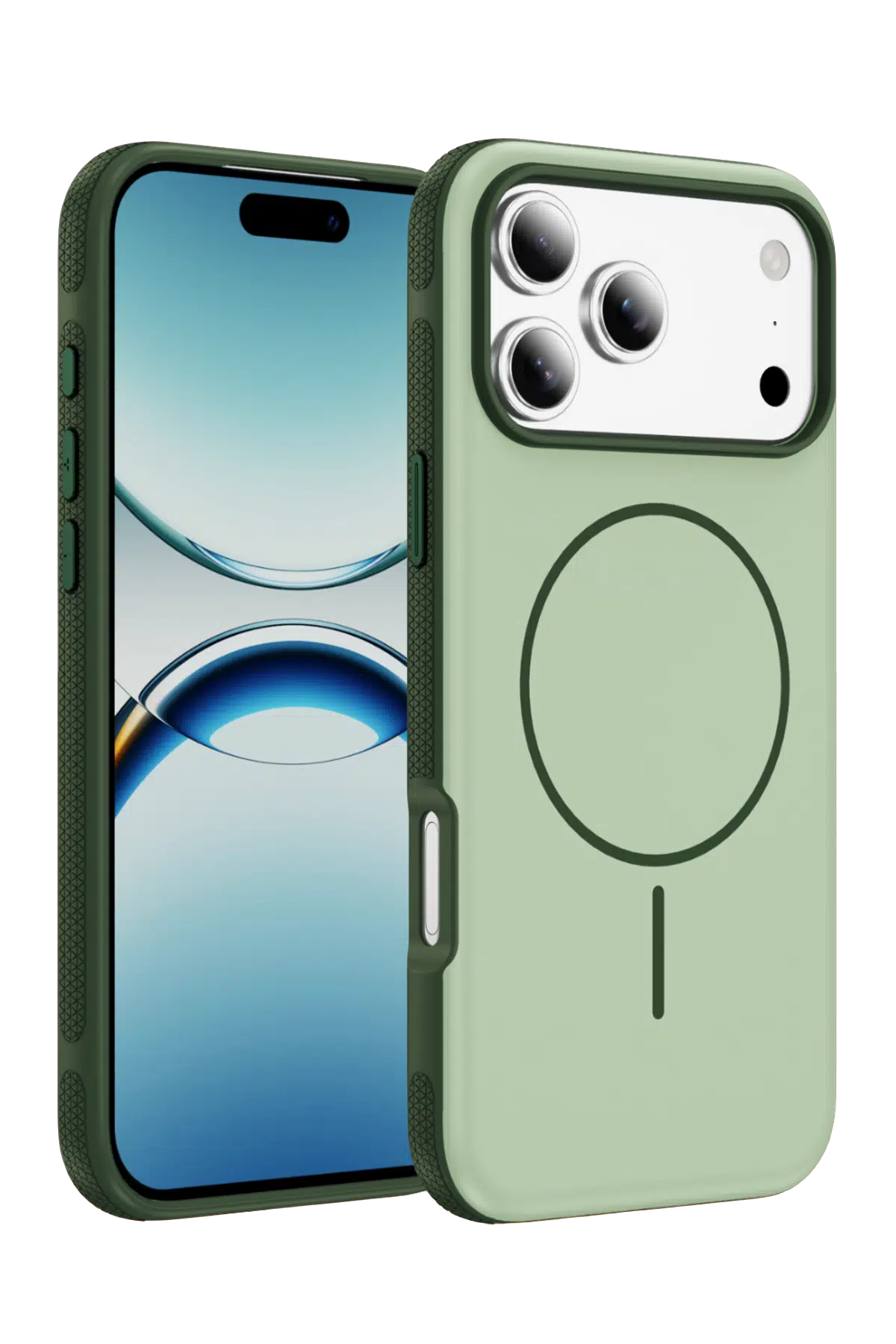 Fuchsia Apple ile Uyumlu iPhone 17 Pro Max Neksa MagneticSave Kapak- Yeşil