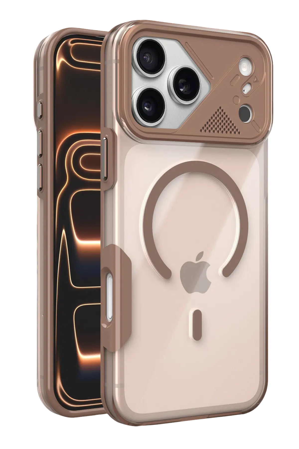 Fuchsia Apple iPhone 17 Pro Max Zinko Magsafe Kapak - Çöl Titanyum