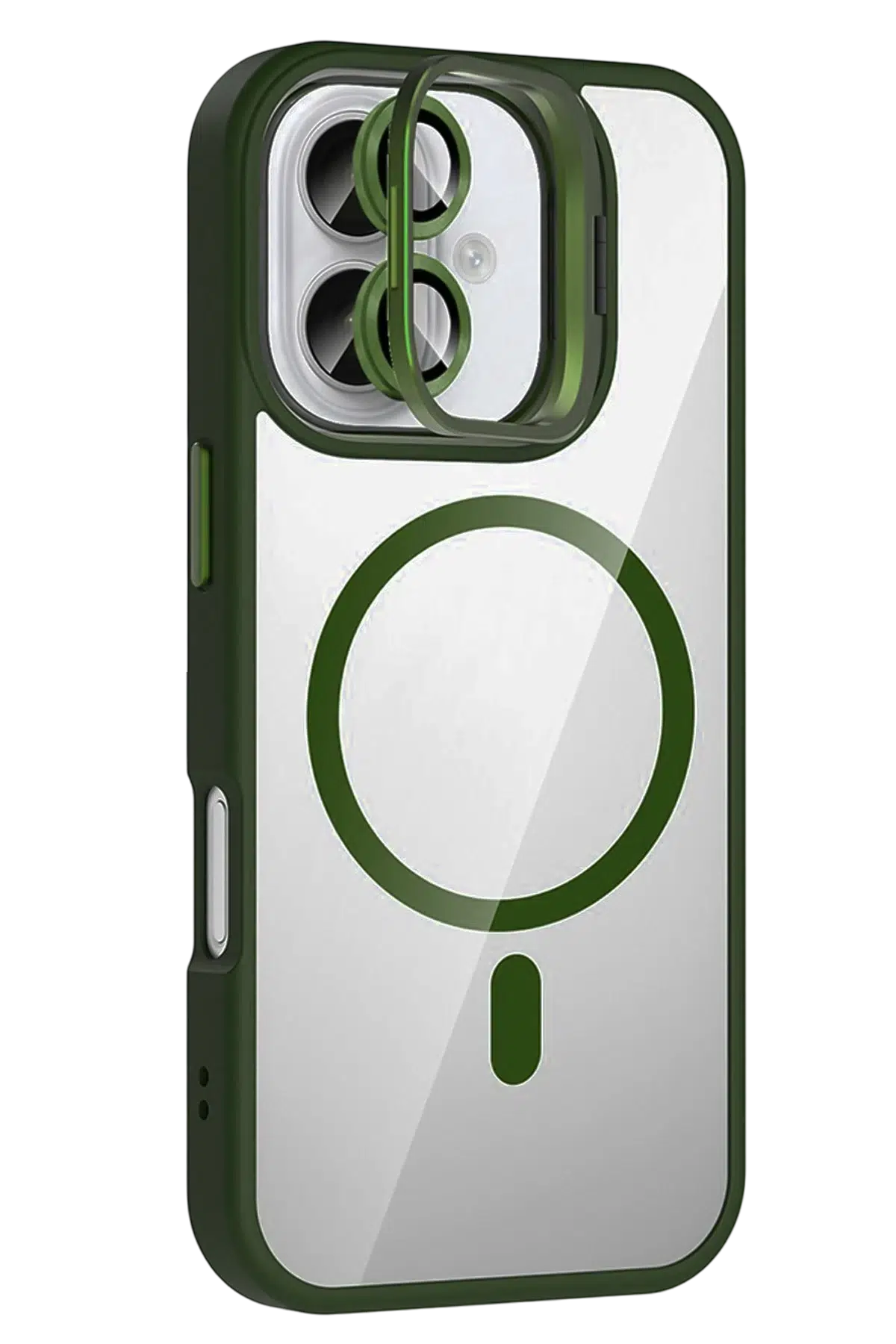 Apple iPhone 17 Remim Lensli Magsafe Standlı Kapak - Koyu Yeşil