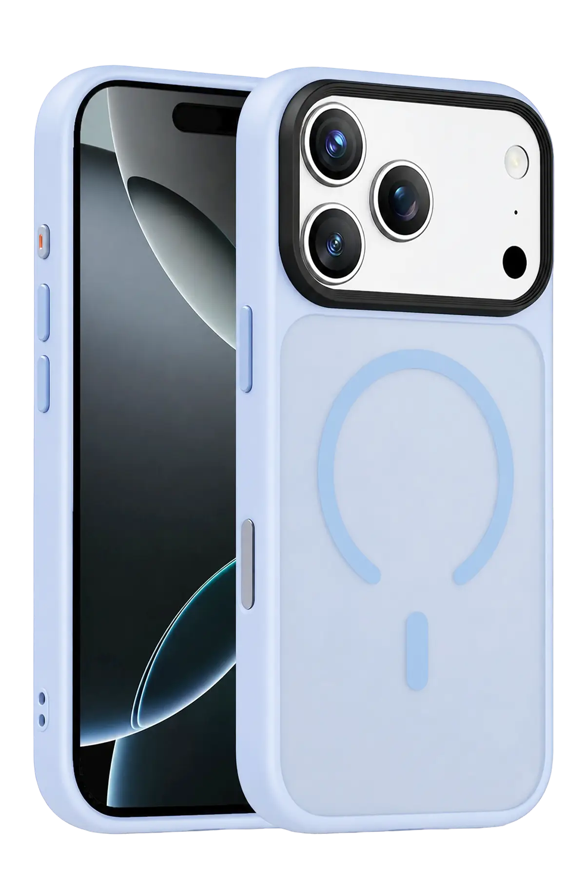 Fuchsia Apple ile Uyumlu iPhone 18 Pro Max Megane MagneticSave Kapak - Sierra Blue