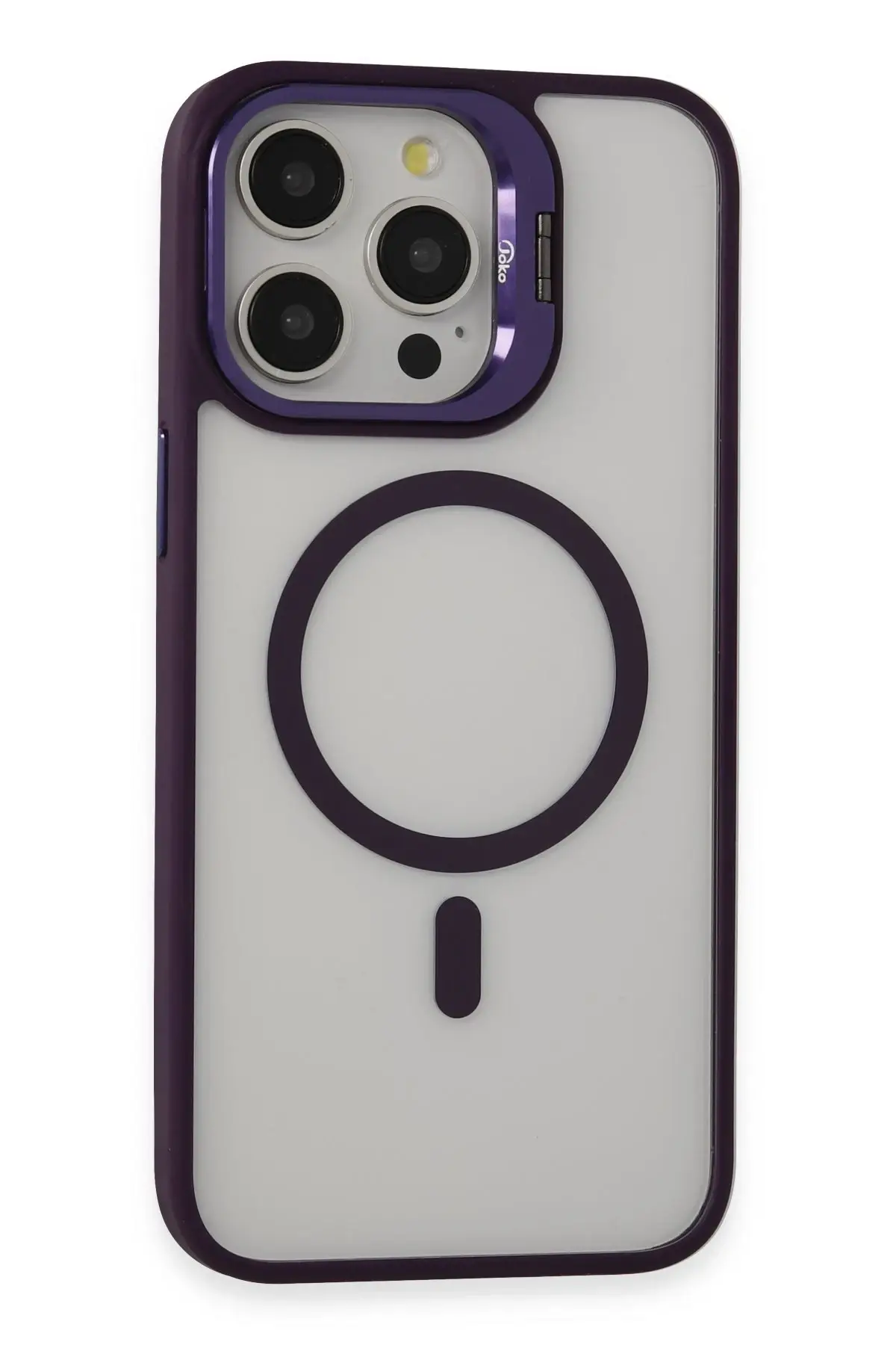 iPhone 14 Pro Max Kılıf Roblox Lens Magsafe Standlı Kapak - Derin Mor