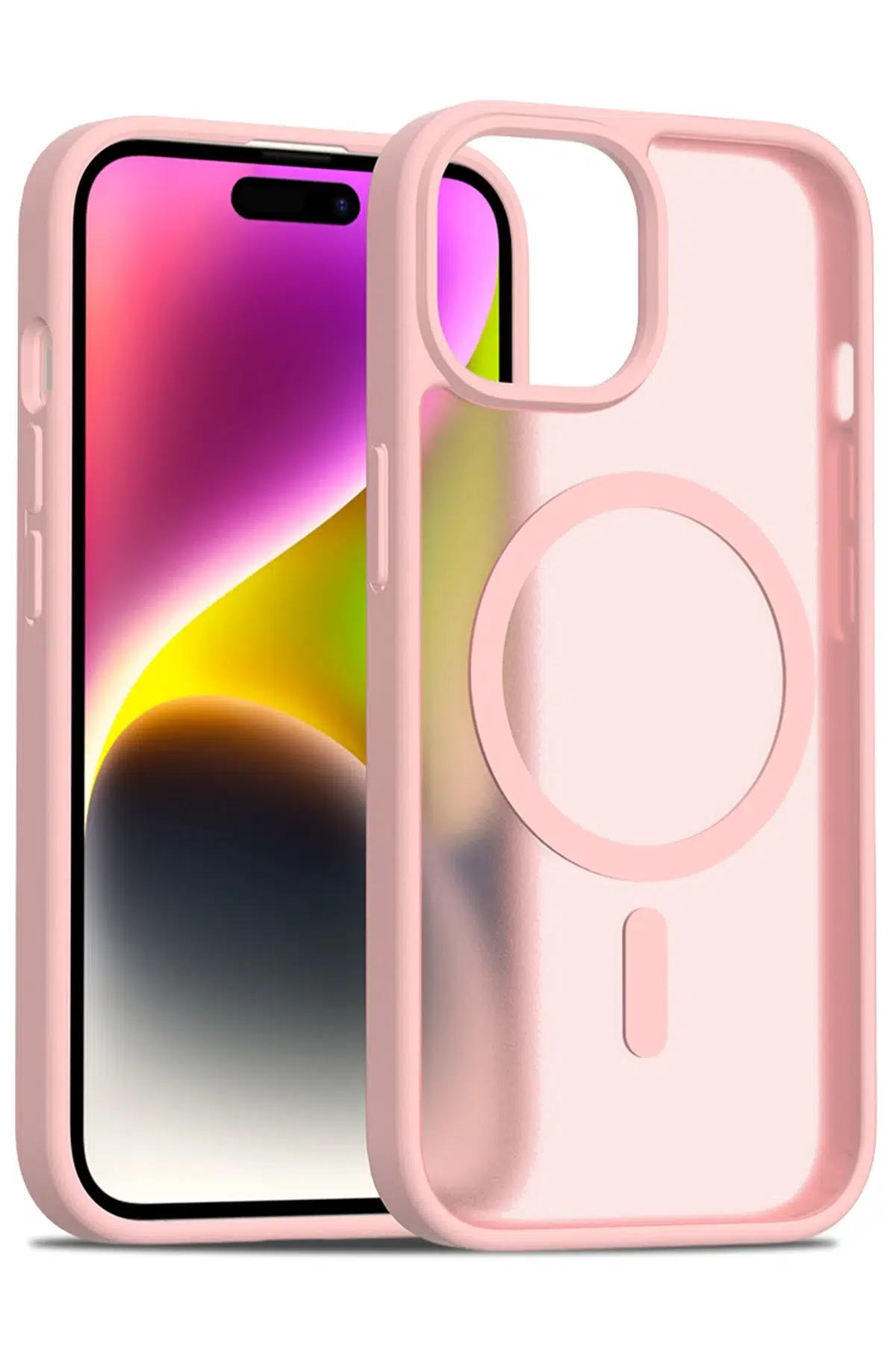 Fuchsia iPhone 15 Jota Magsafe Kapak - Pudra