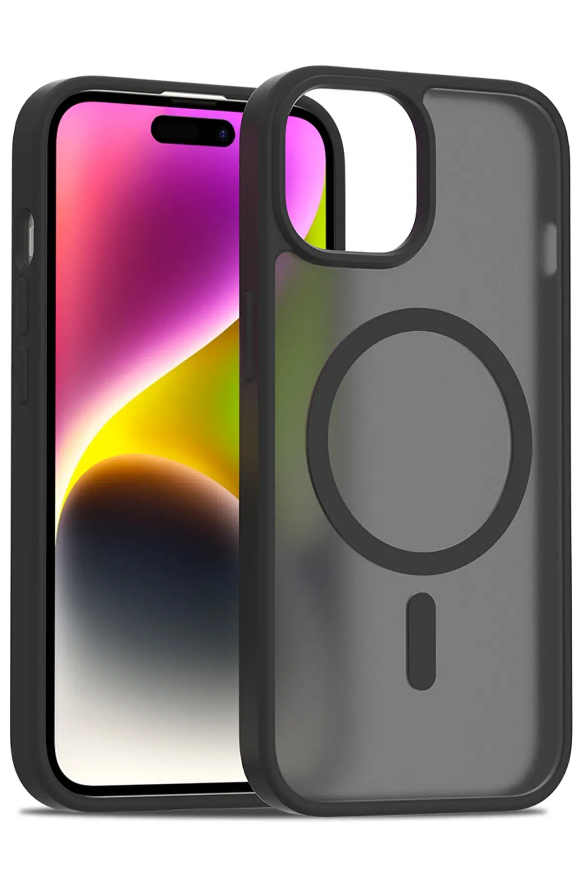 Fuchsia Apple ile Uyumlu iPhone 15 Jota MagneticSave Kapak - Siyah