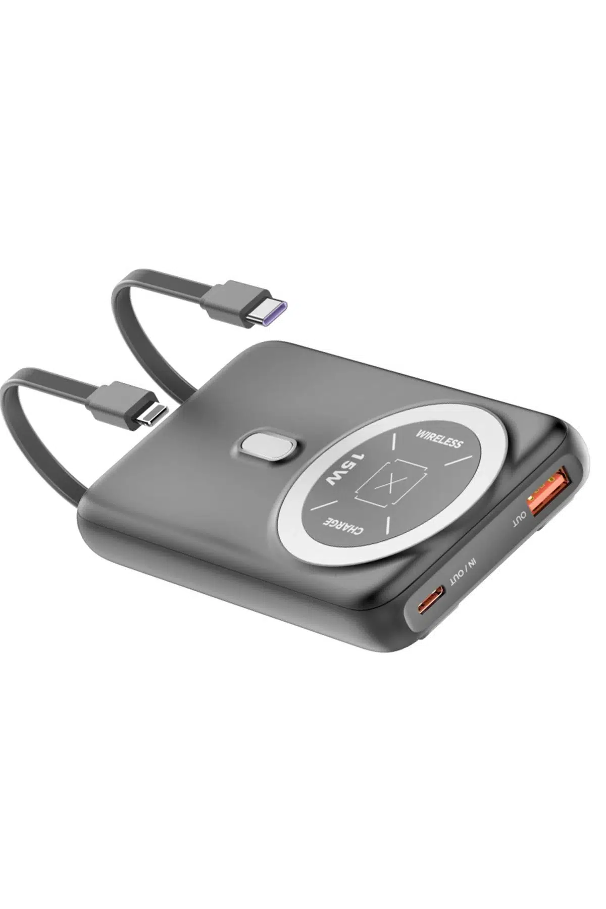 Fuchsia J39 10.000 mAh 20W PD Dahili Kablolu Magsafe Powerbank - Siyah