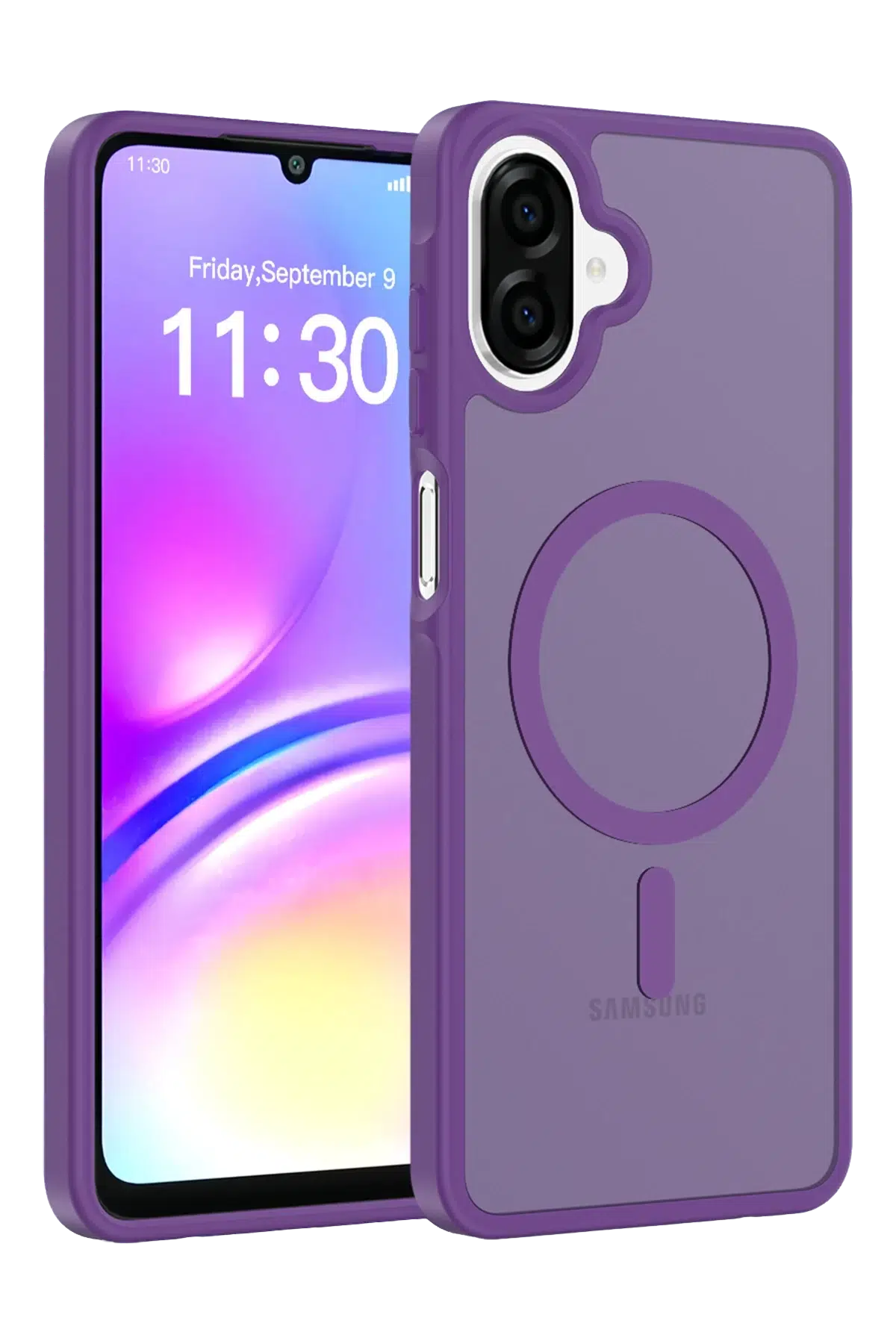 Fuchsia Samsung Galaxy A07 Jota Magsafe Kapak - Derin Mor