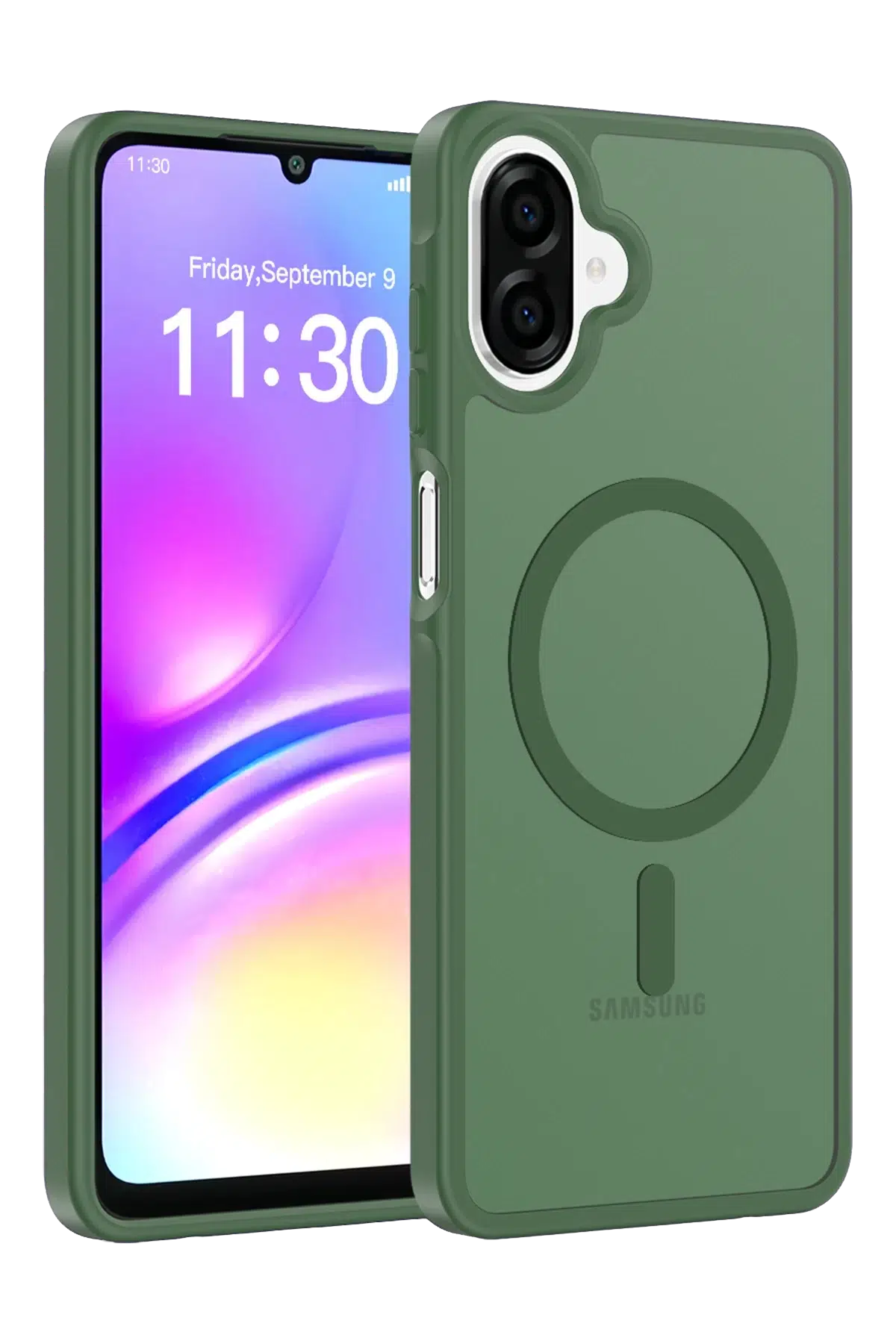 Fuchsia Samsung Galaxy A07 Jota Magsafe Kapak - Koyu Yeşil