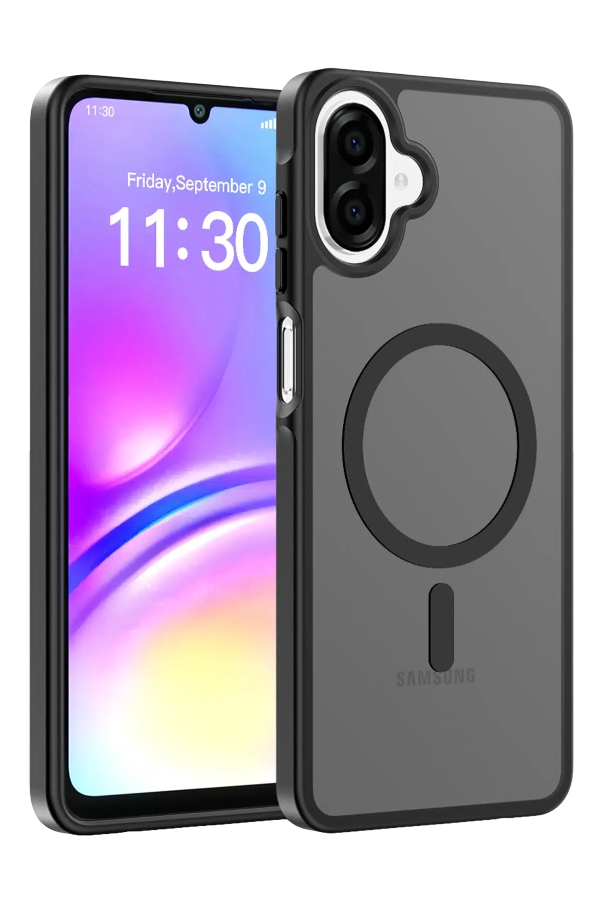 Fuchsia Samsung Galaxy A07 Jota Magsafe Kapak - Siyah