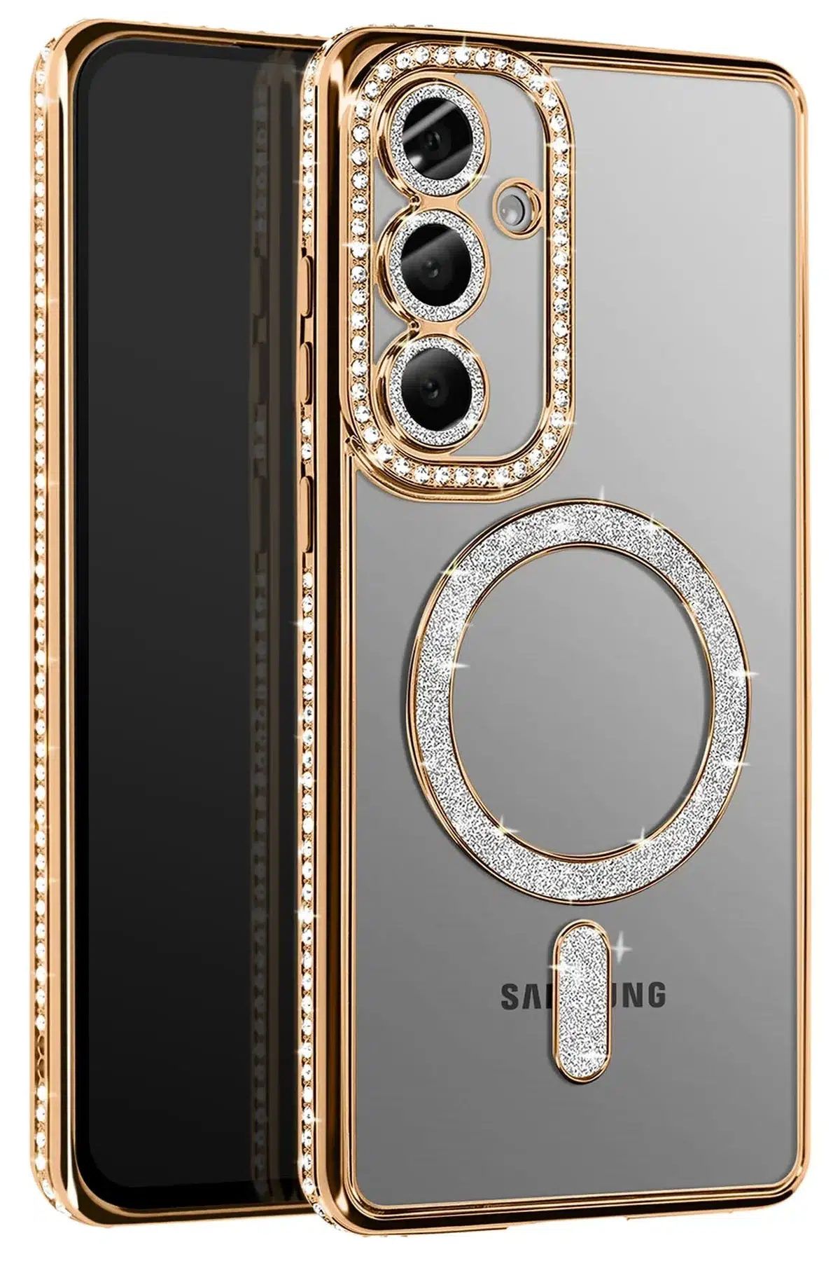 Joko Samsung Galaxy A57 5G Joke Simli Magneticsafe Kılıf - Gold