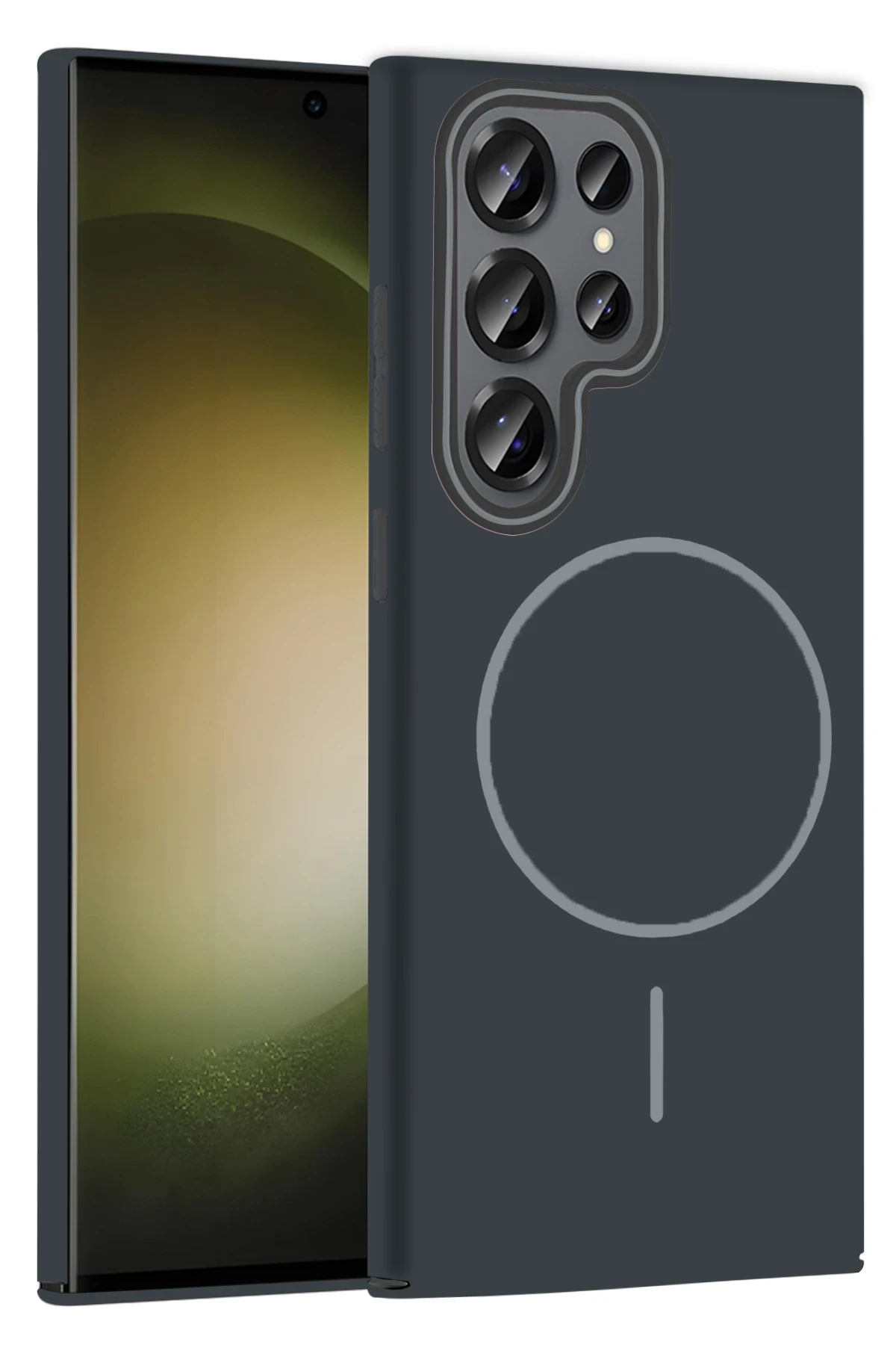 Samsung Galaxy S23 Ultra Broş Magsafe Kapak - Füme