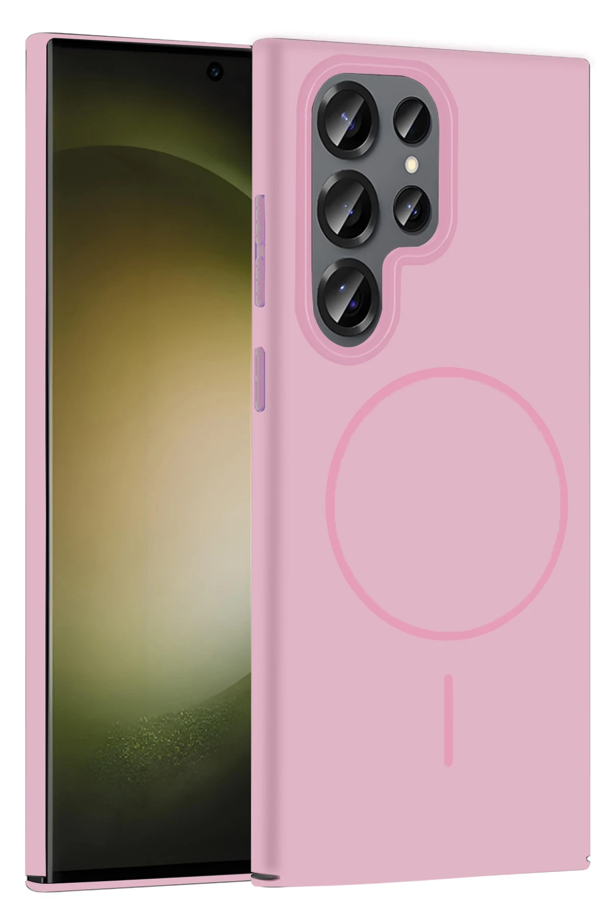 Samsung Galaxy S23 Ultra Broş Magsafe Kapak - Pembe