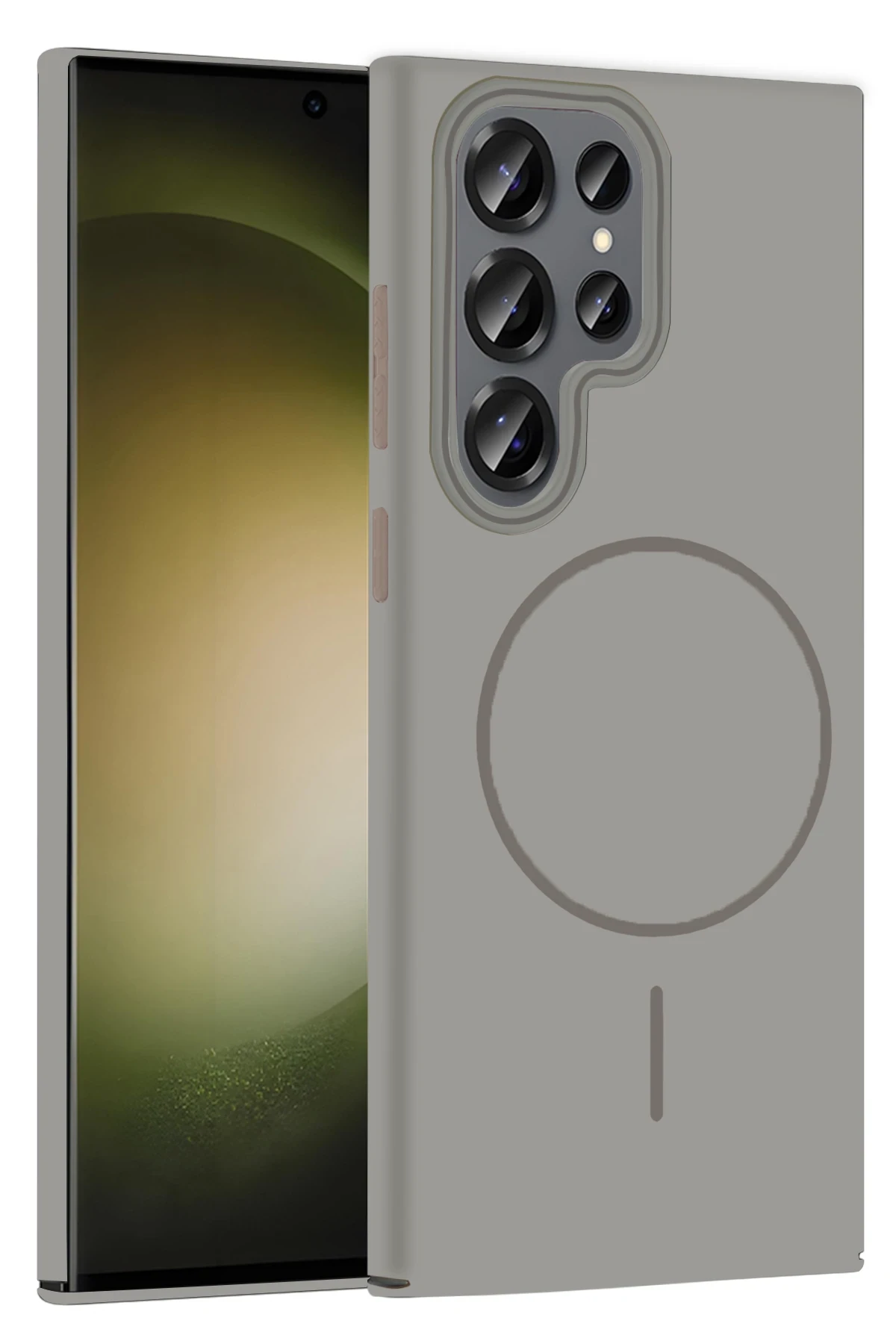 Samsung Galaxy S23 Ultra Broş Magsafe Kapak - Titan Gri