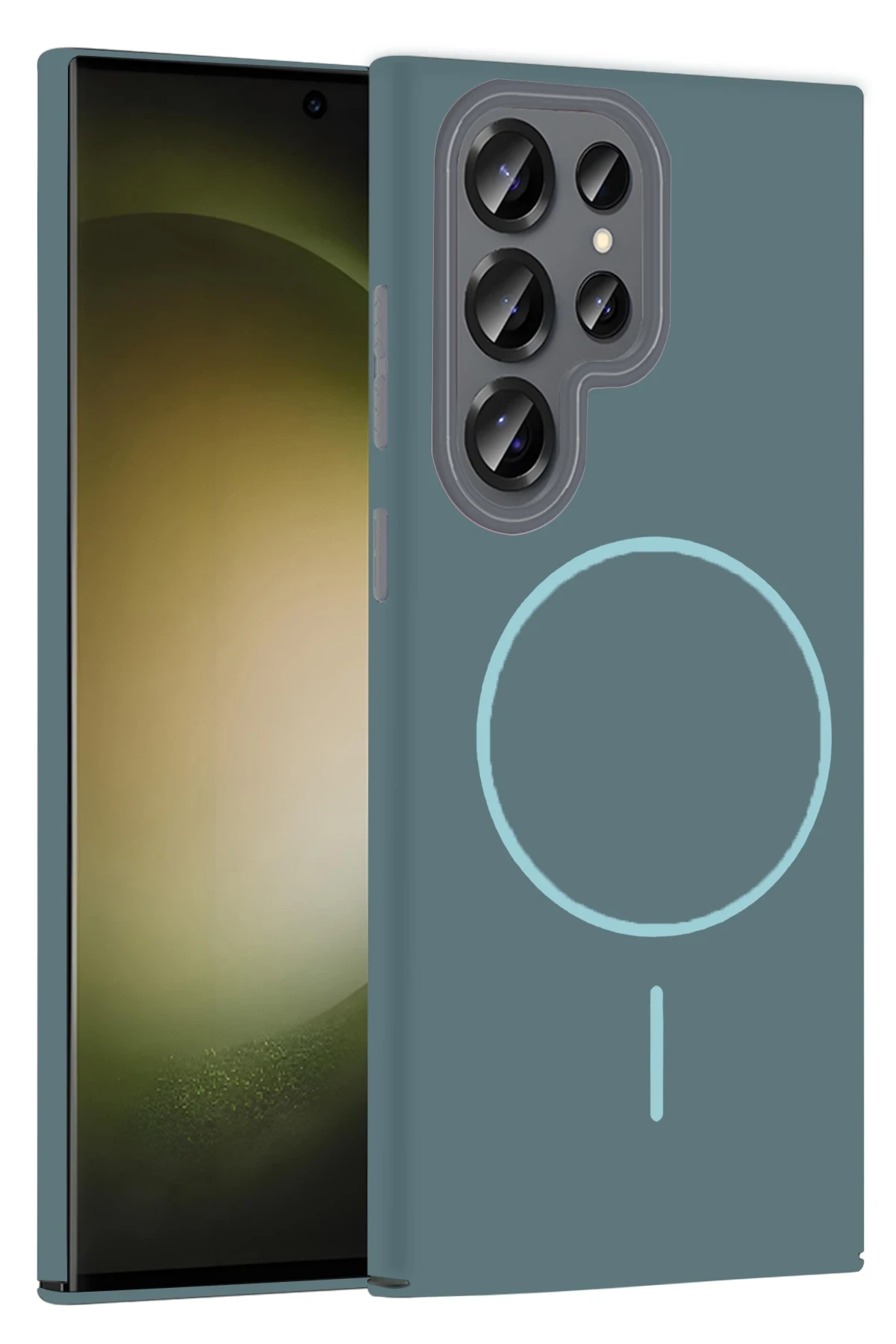 Samsung Galaxy S23 Ultra Broş Magsafe Kapak - Turkuaz